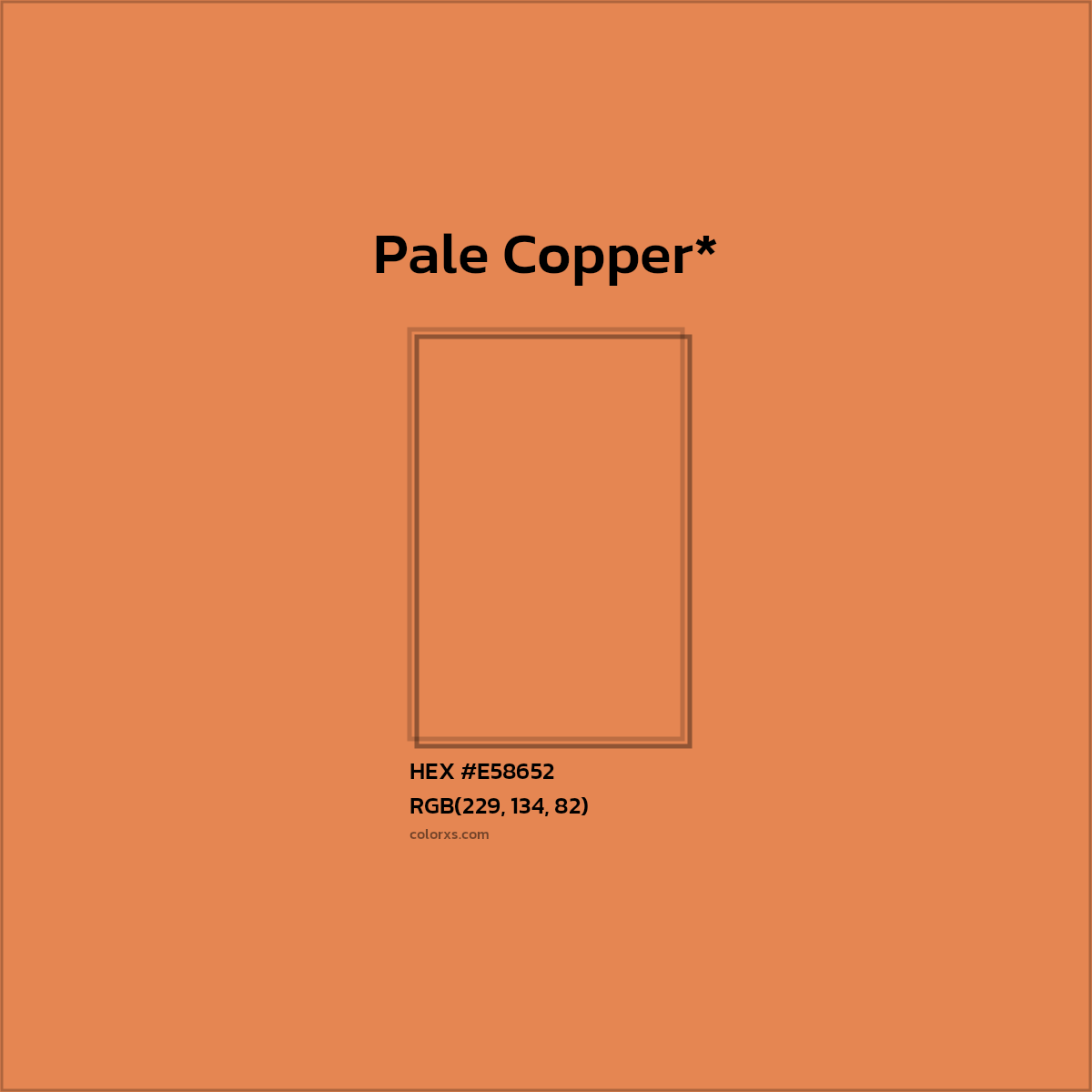 #E58652 hex color. RGB, RYB, CMYK, HSL, HSV codes and color conversions. Matching color names, palettes, paints.