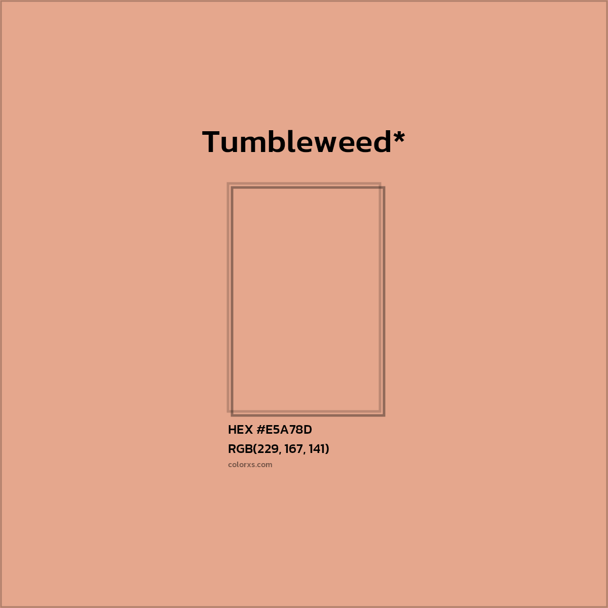 #E5A78D hex color. RGB, RYB, CMYK, HSL, HSV codes and color conversions. Matching color names, palettes, paints.