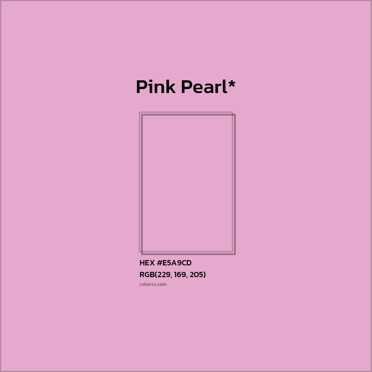 #E5A9CD hex color. RGB, RYB, CMYK, HSL, HSV codes and color conversions. Matching color names, palettes, paints.