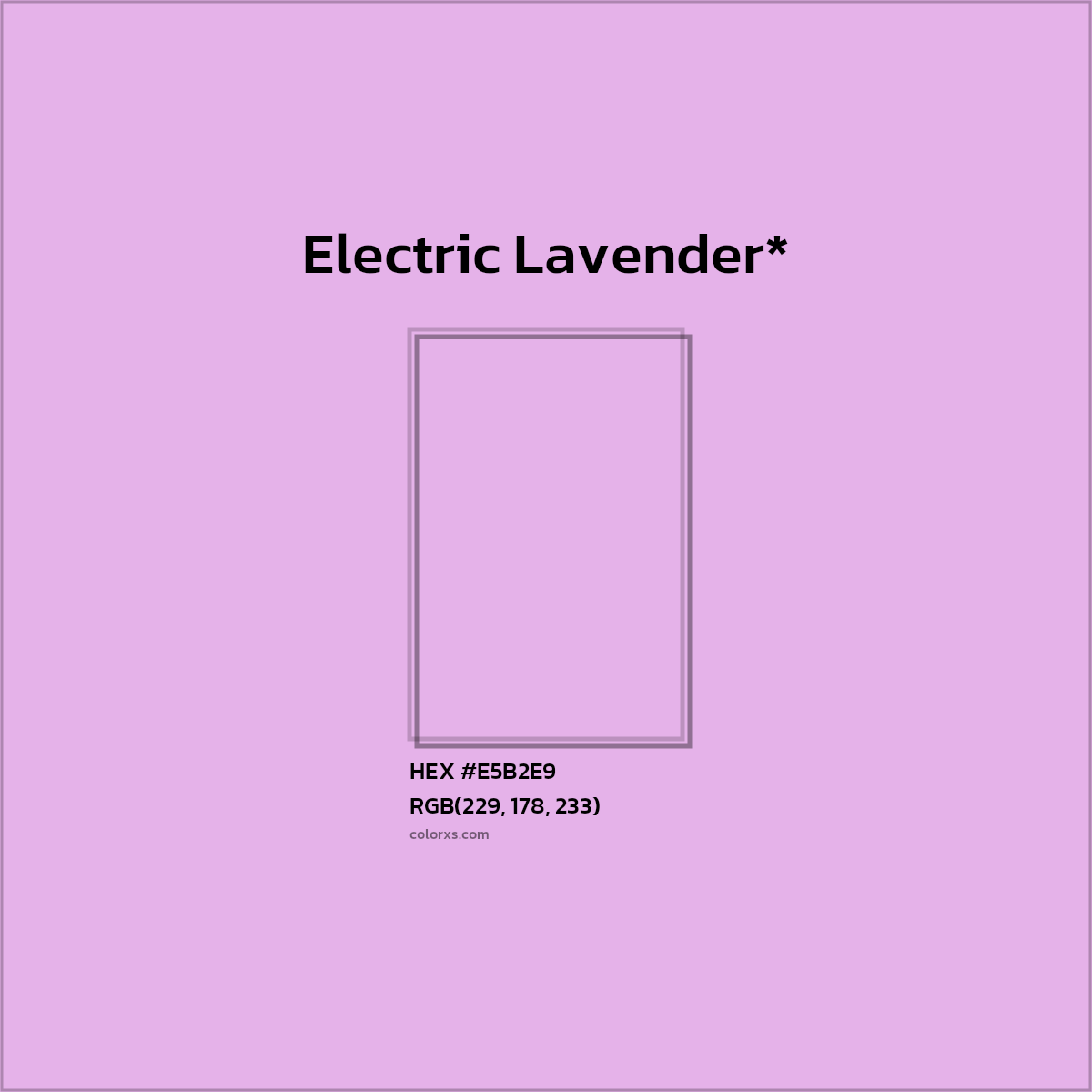 #E5B2E9 hex color. RGB, RYB, CMYK, HSL, HSV codes and color conversions. Matching color names, palettes, paints.