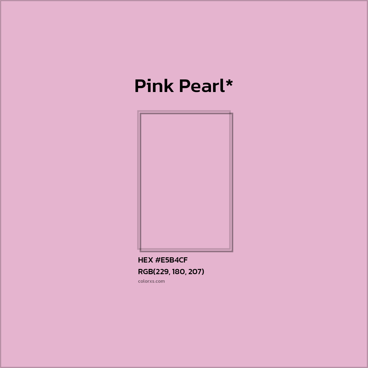 #E5B4CF hex color. RGB, RYB, CMYK, HSL, HSV codes and color conversions. Matching color names, palettes, paints.
