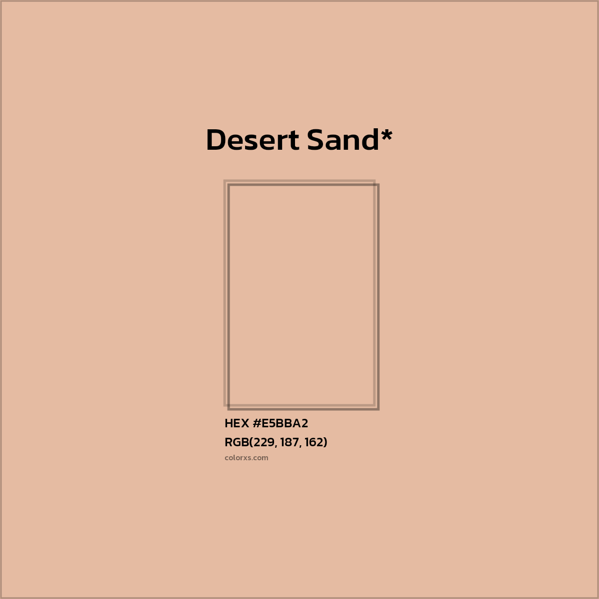 #E5BBA2 hex color. RGB, RYB, CMYK, HSL, HSV codes and color conversions. Matching color names, palettes, paints.