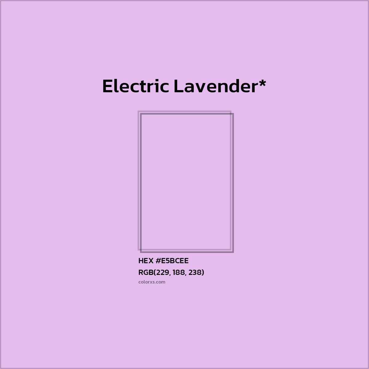 #E5BCEE hex color. RGB, RYB, CMYK, HSL, HSV codes and color conversions. Matching color names, palettes, paints.