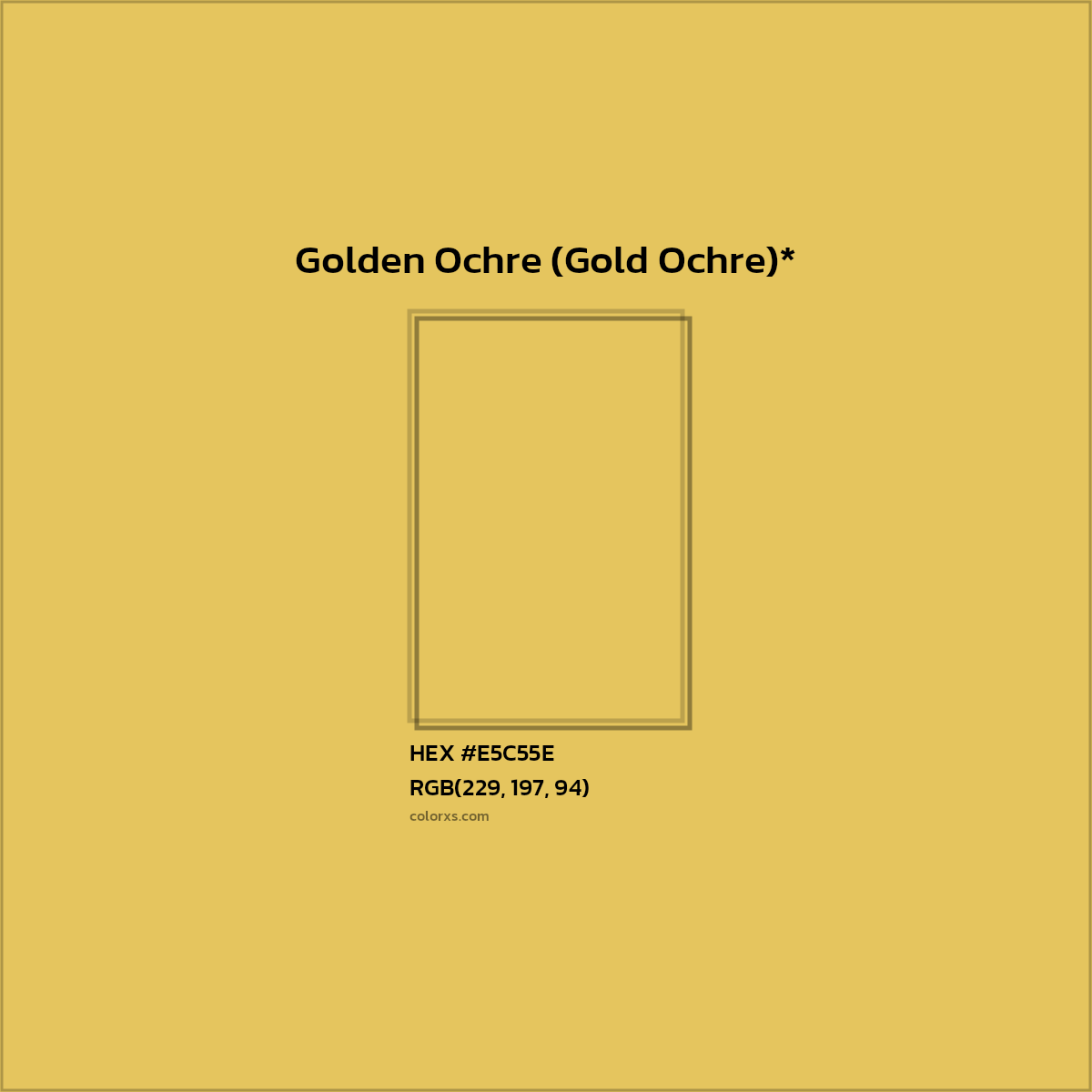 #E5C55E hex color. RGB, RYB, CMYK, HSL, HSV codes and color conversions. Matching color names, palettes, paints.