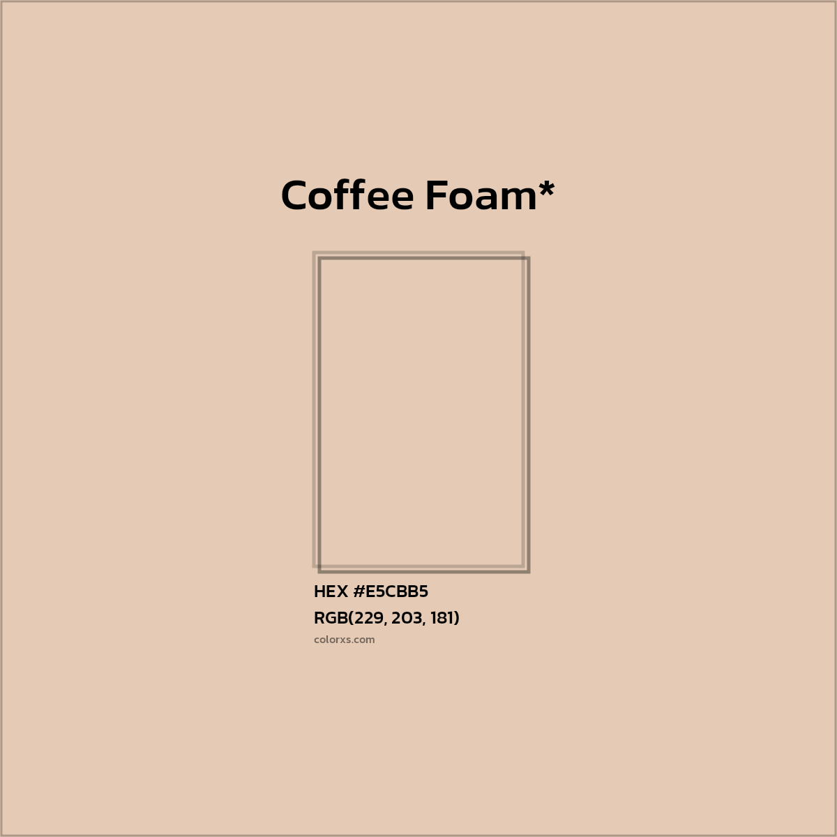 #E5CBB5 hex color. RGB, RYB, CMYK, HSL, HSV codes and color conversions. Matching color names, palettes, paints.