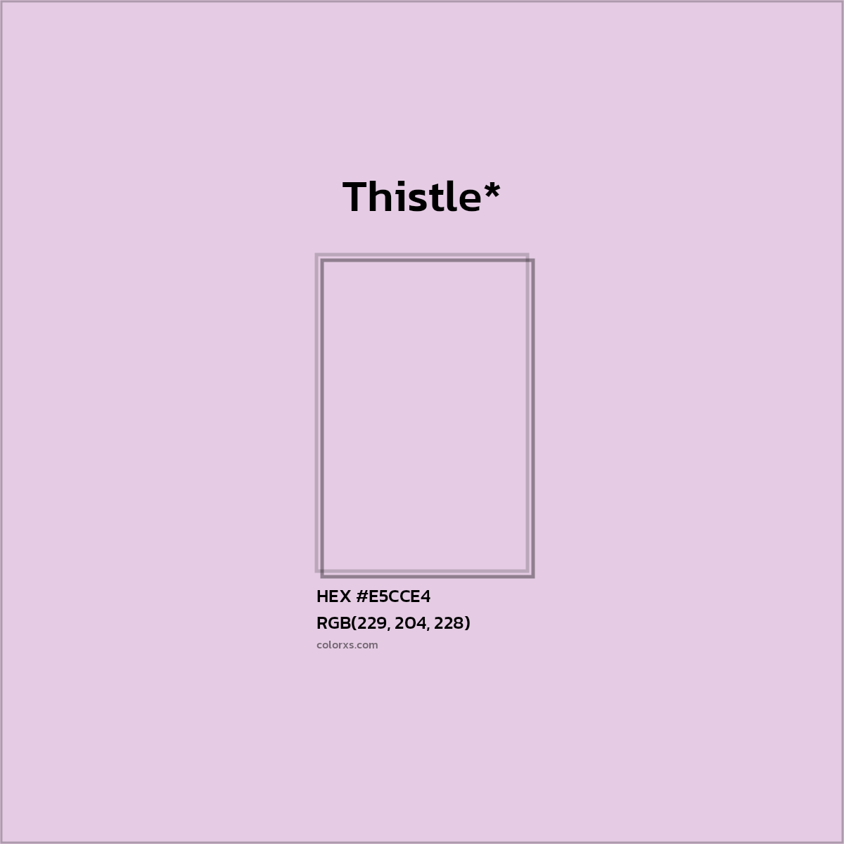 #E5CCE4 hex color. RGB, RYB, CMYK, HSL, HSV codes and color conversions. Matching color names, palettes, paints.