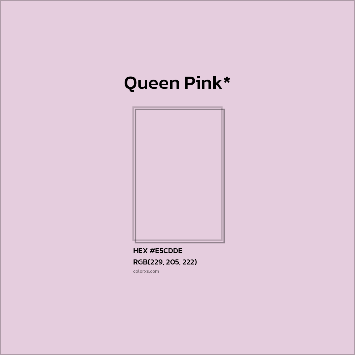 #E5CDDE hex color. RGB, RYB, CMYK, HSL, HSV codes and color conversions. Matching color names, palettes, paints.