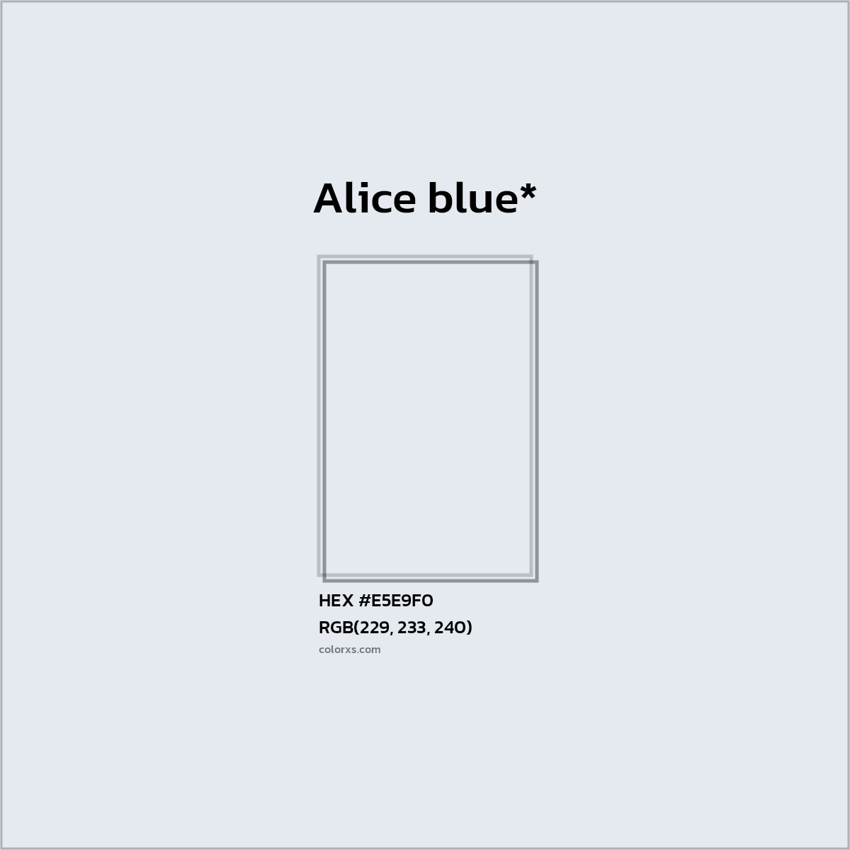 #E5E9F0 hex color. RGB, RYB, CMYK, HSL, HSV codes and color conversions. Matching color names, palettes, paints.