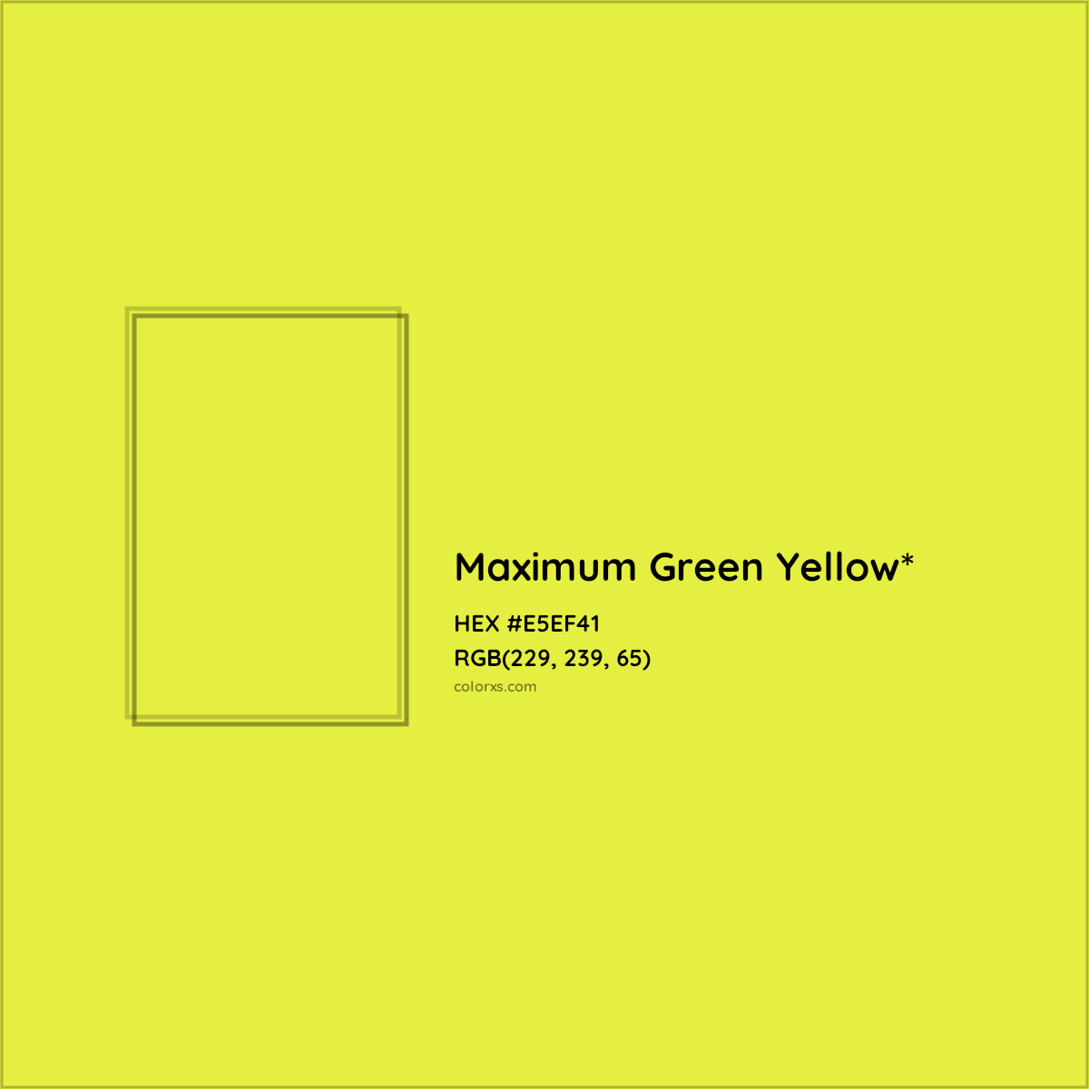 #E5EF41 hex color. RGB, RYB, CMYK, HSL, HSV codes and color conversions. Matching color names, palettes, paints.