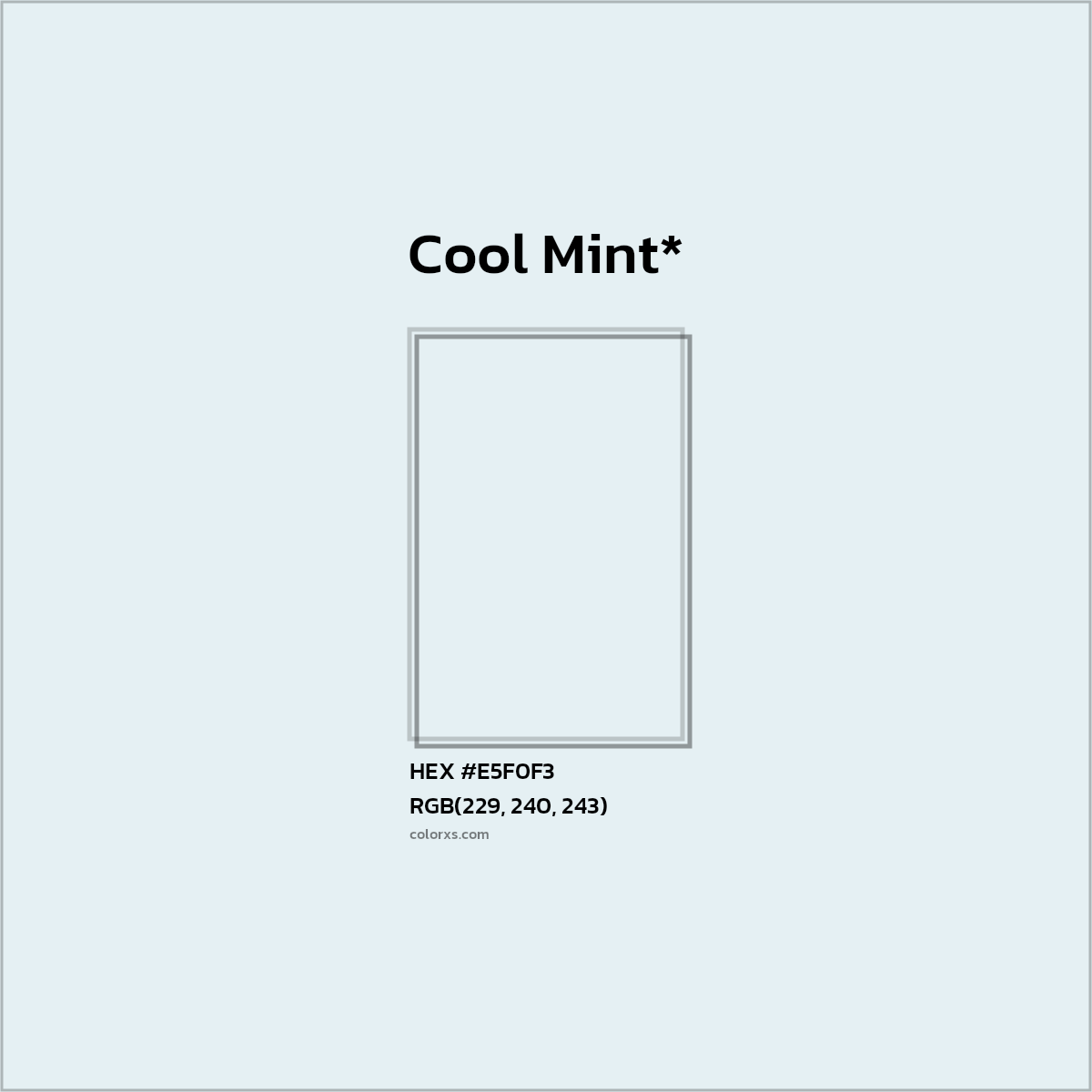 #E5F0F3 hex color. RGB, RYB, CMYK, HSL, HSV codes and color conversions. Matching color names, palettes, paints.