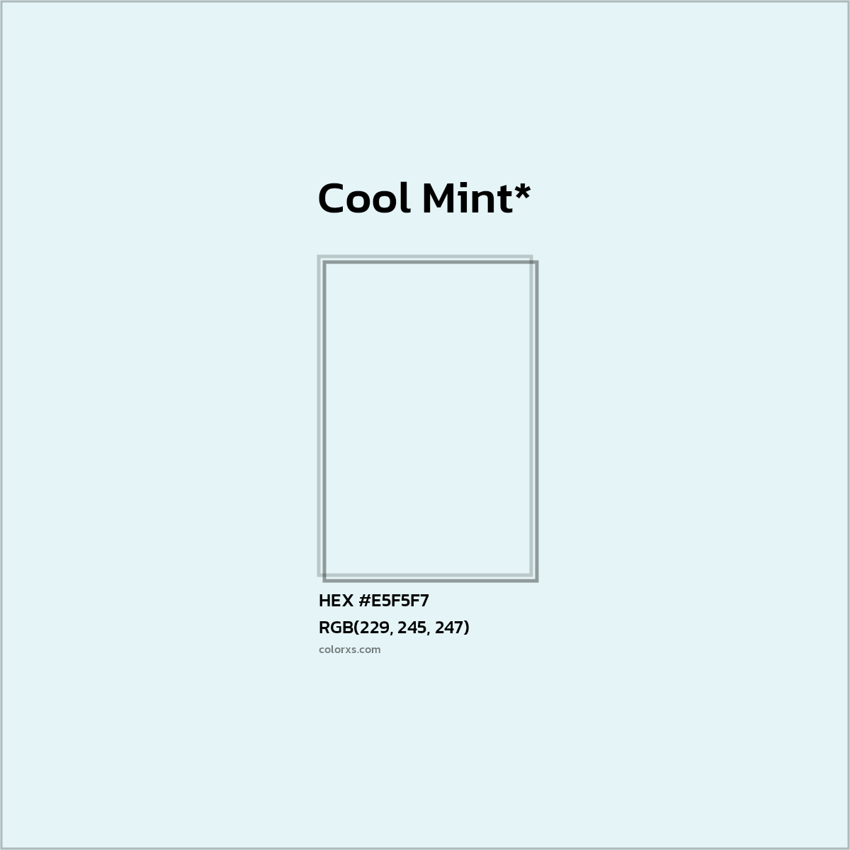 #E5F5F7 hex color. RGB, RYB, CMYK, HSL, HSV codes and color conversions. Matching color names, palettes, paints.