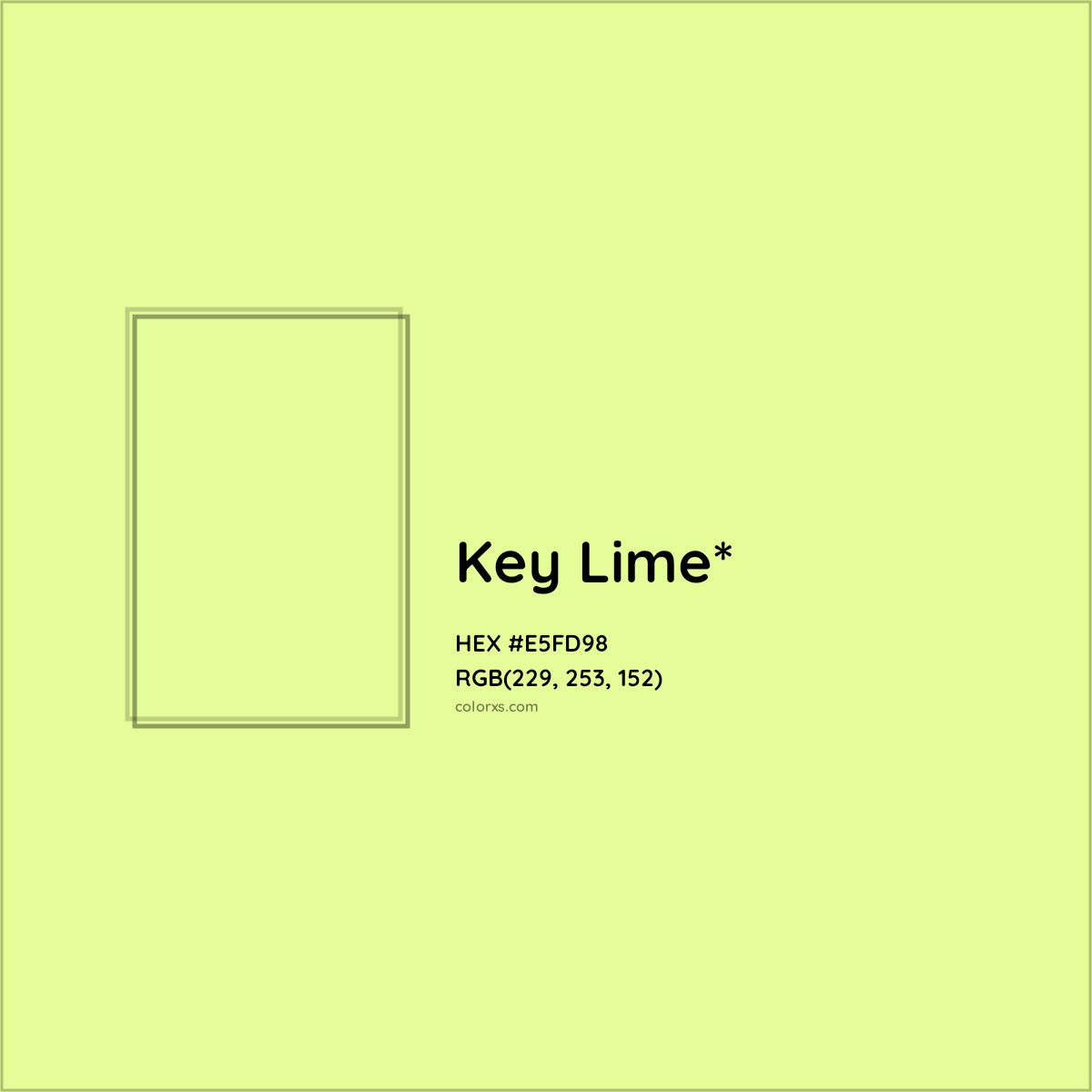 #E5FD98 hex color. RGB, RYB, CMYK, HSL, HSV codes and color conversions. Matching color names, palettes, paints.