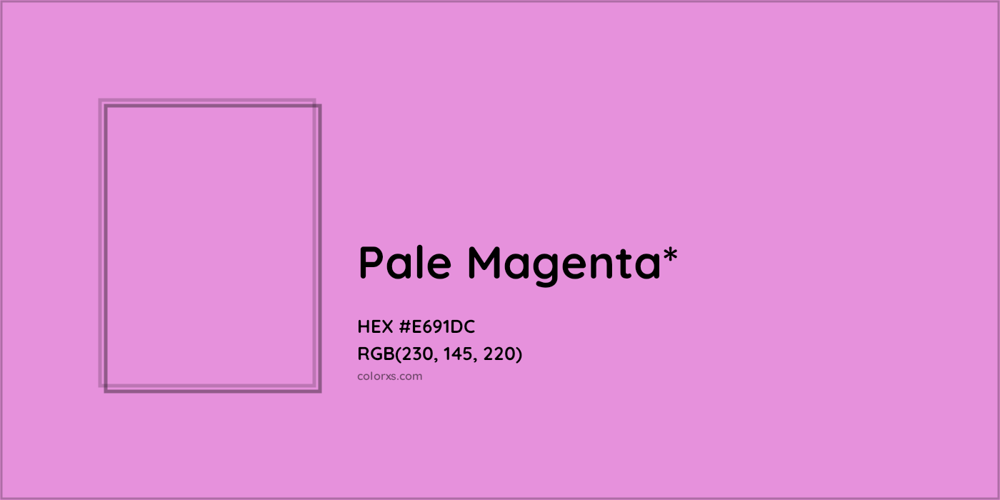 #E691DC hex color. RGB, RYB, CMYK, HSL, HSV codes and color conversions. Matching color names, palettes, paints.