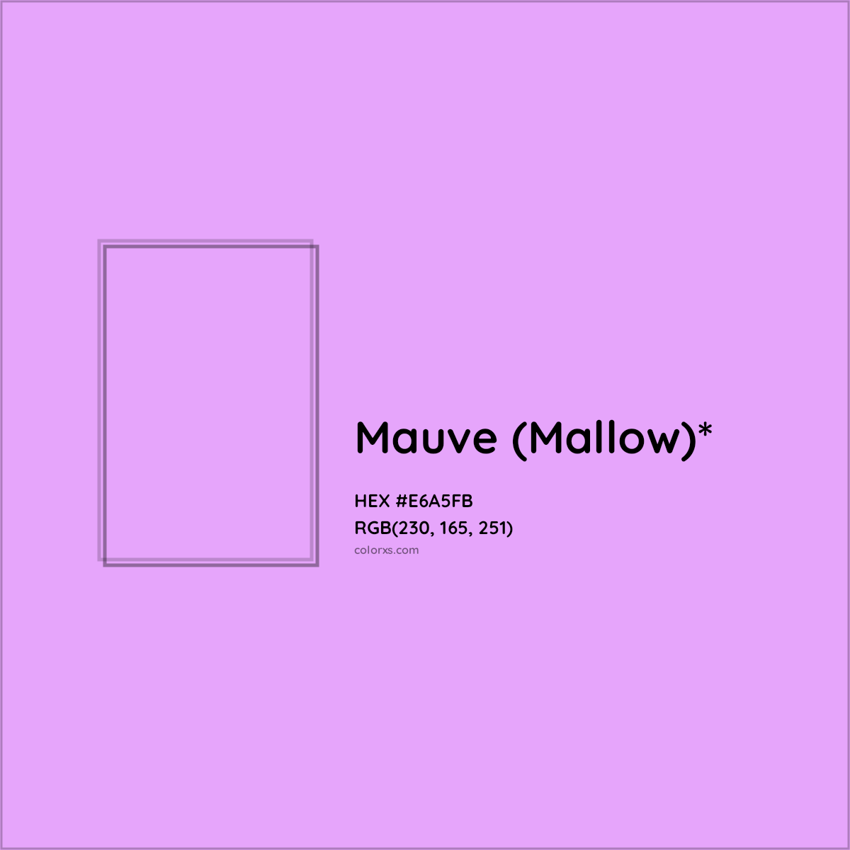 #E6A5FB hex color. RGB, RYB, CMYK, HSL, HSV codes and color conversions. Matching color names, palettes, paints.
