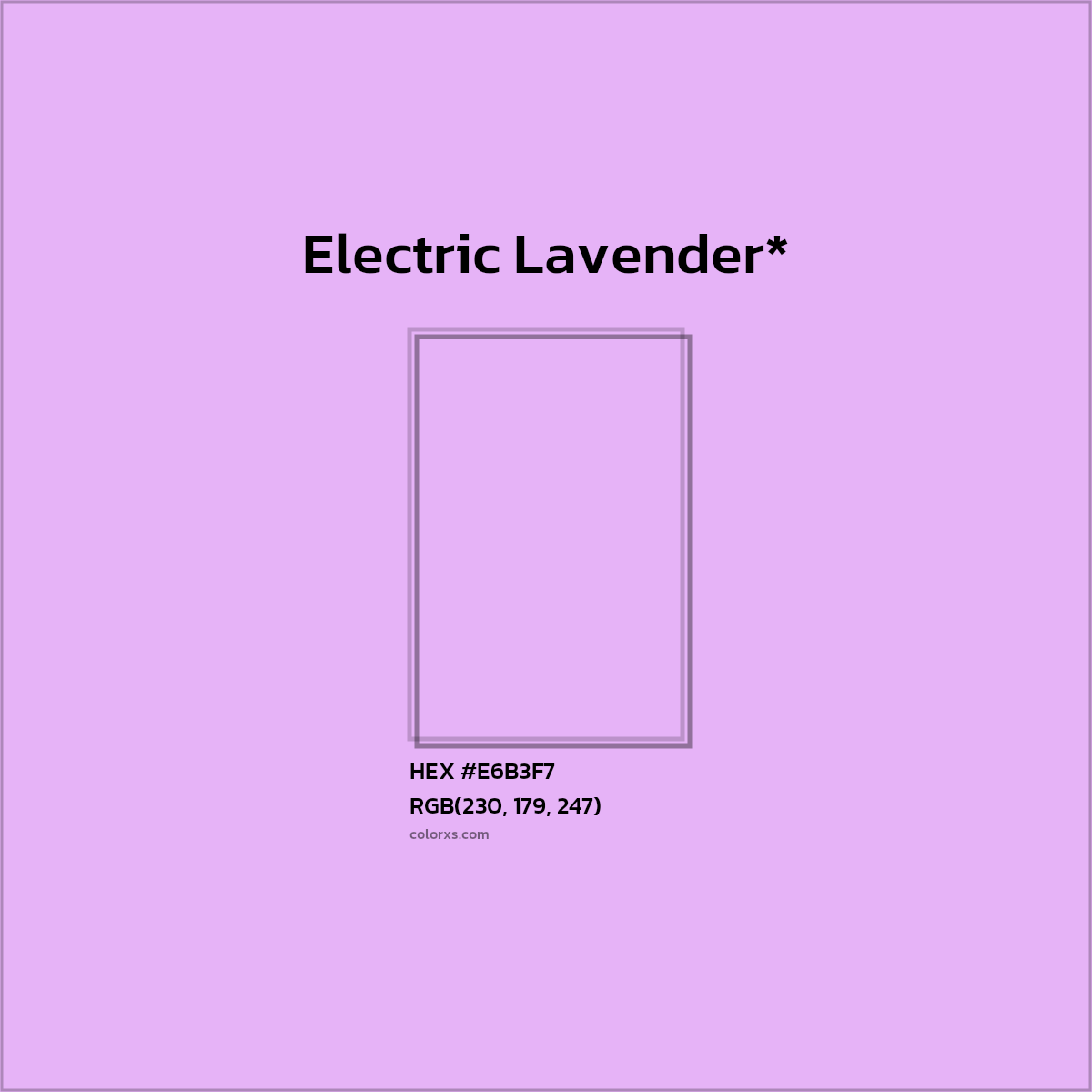 #E6B3F7 hex color. RGB, RYB, CMYK, HSL, HSV codes and color conversions. Matching color names, palettes, paints.