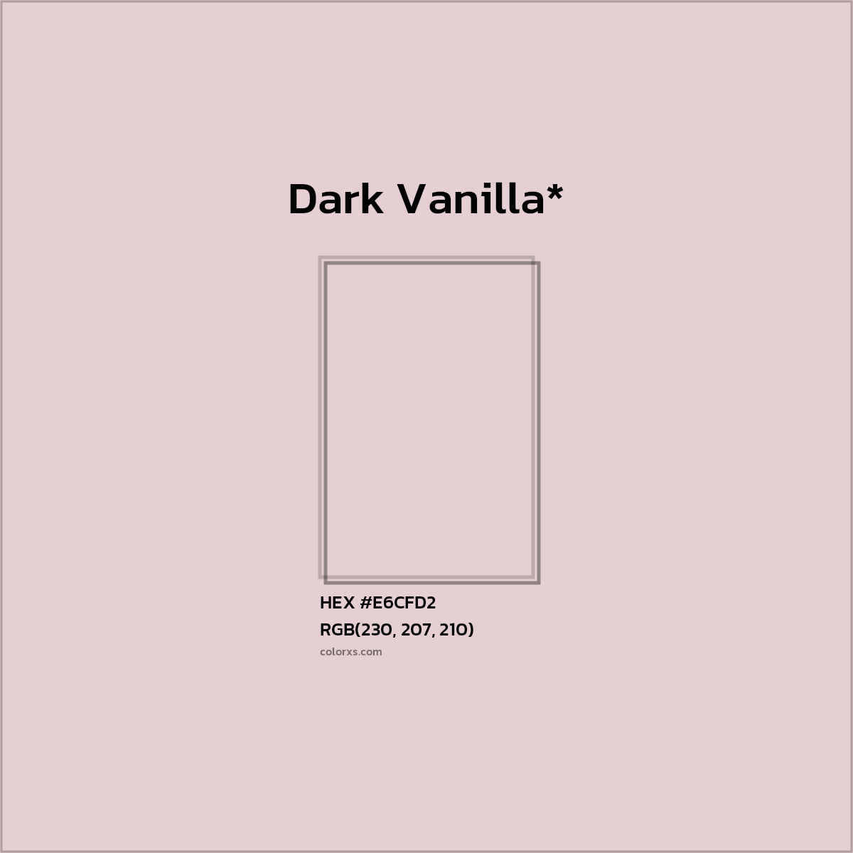#E6CFD2 hex color. RGB, RYB, CMYK, HSL, HSV codes and color conversions. Matching color names, palettes, paints.
