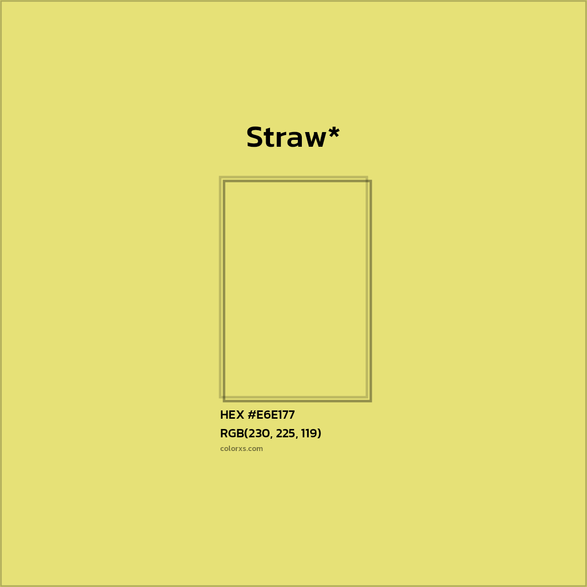 #E6E177 hex color. RGB, RYB, CMYK, HSL, HSV codes and color conversions. Matching color names, palettes, paints.