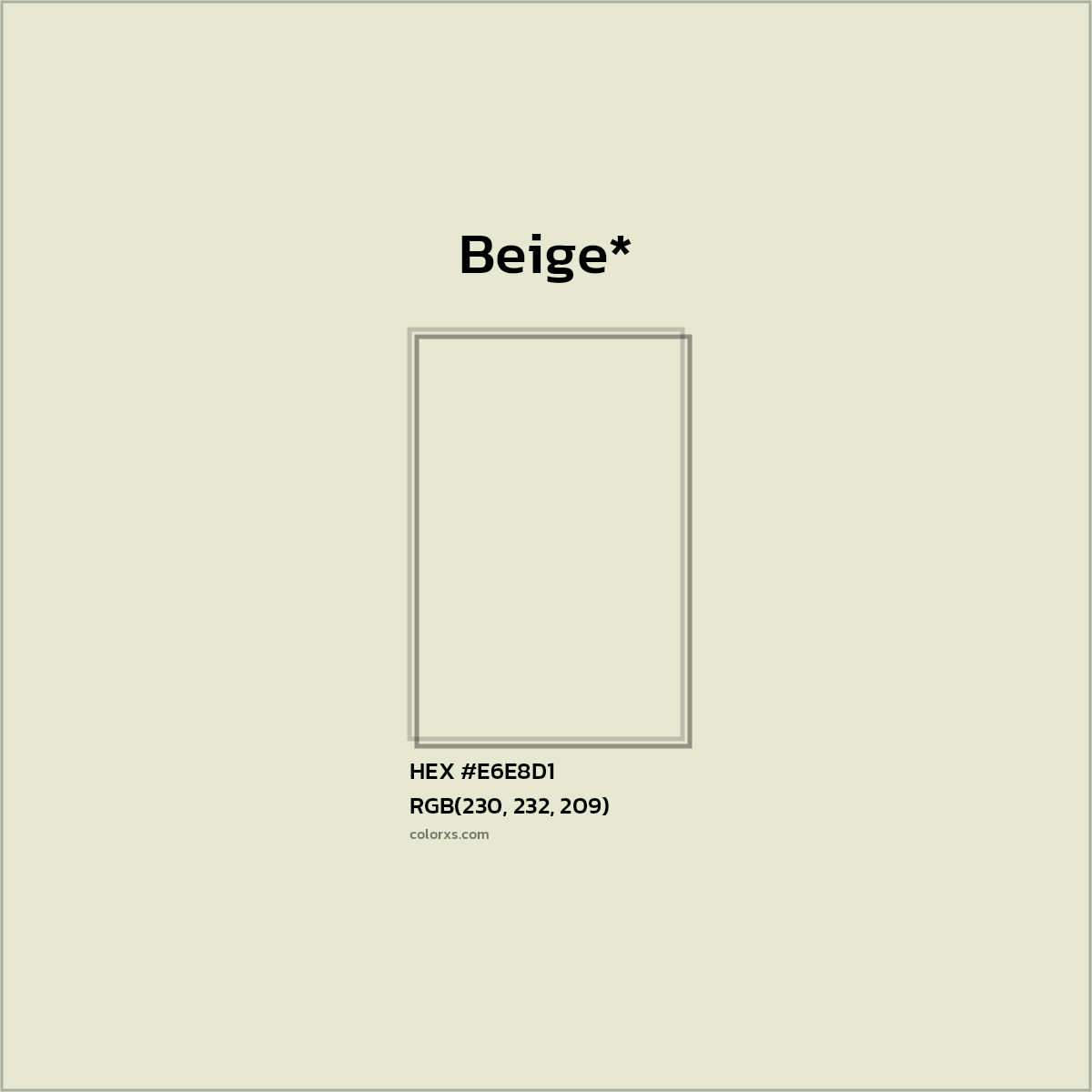 #E6E8D1 hex color. RGB, RYB, CMYK, HSL, HSV codes and color conversions. Matching color names, palettes, paints.