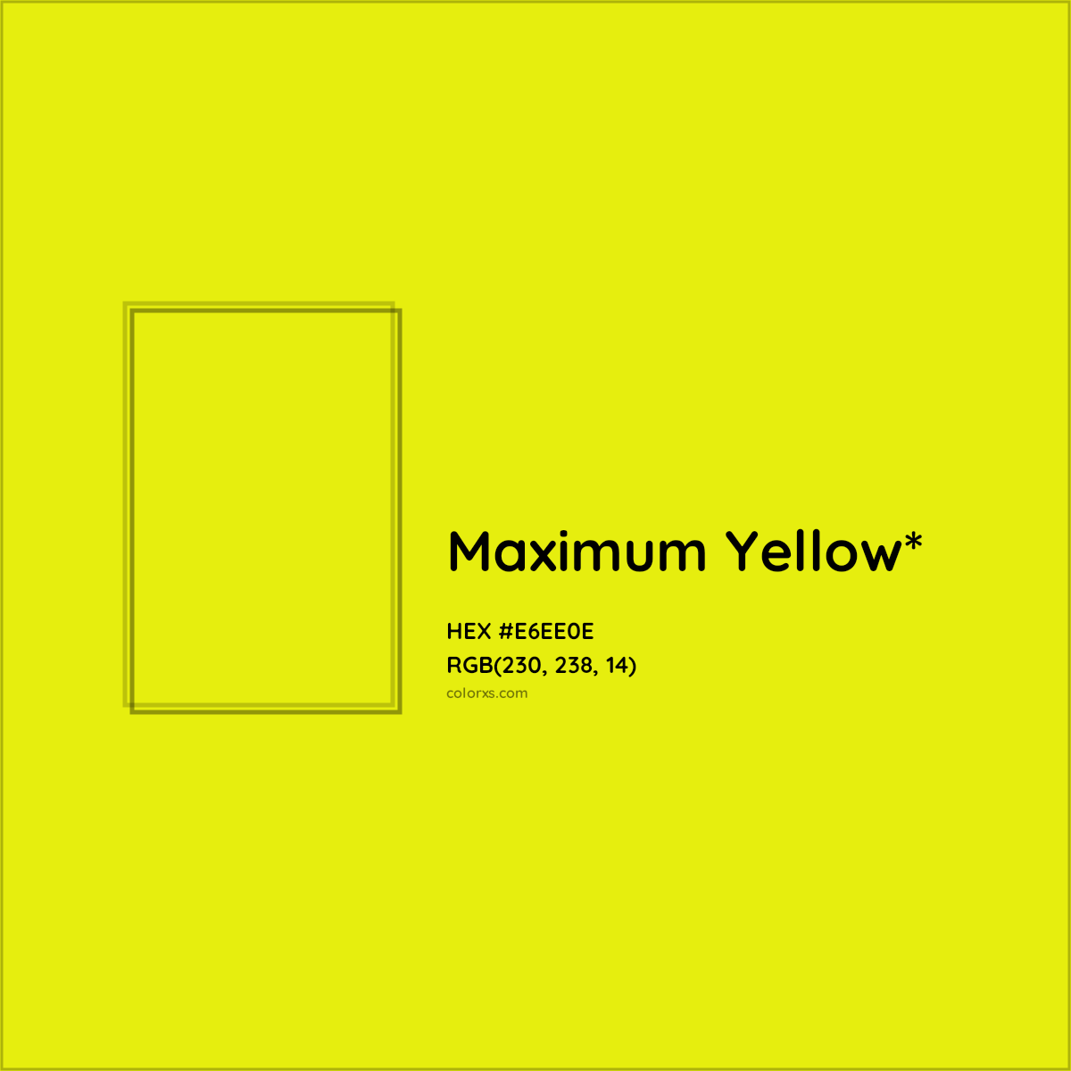 #E6EE0E hex color. RGB, RYB, CMYK, HSL, HSV codes and color conversions. Matching color names, palettes, paints.