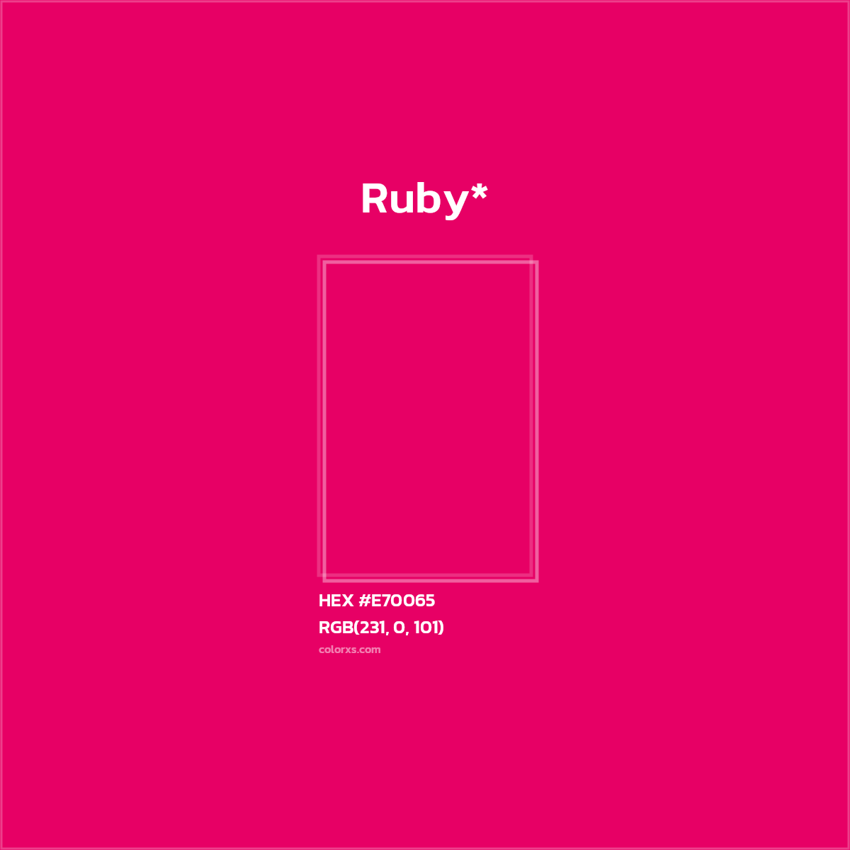 #E70065 hex color. RGB, RYB, CMYK, HSL, HSV codes and color conversions. Matching color names, palettes, paints.