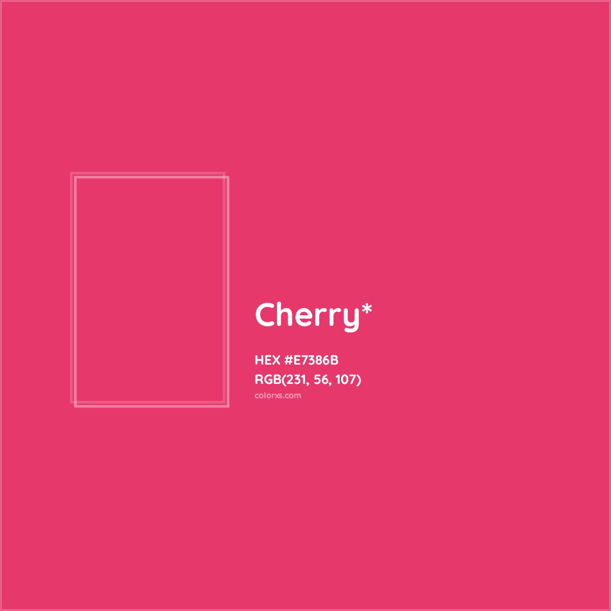 #E7386B hex color. RGB, RYB, CMYK, HSL, HSV codes and color conversions. Matching color names, palettes, paints.