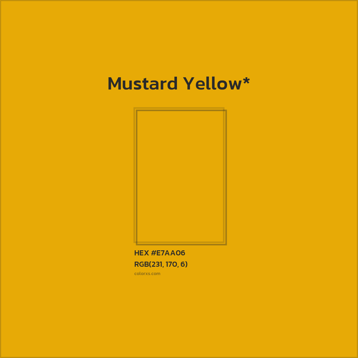 #E7AA06 hex color. RGB, RYB, CMYK, HSL, HSV codes and color conversions. Matching color names, palettes, paints.
