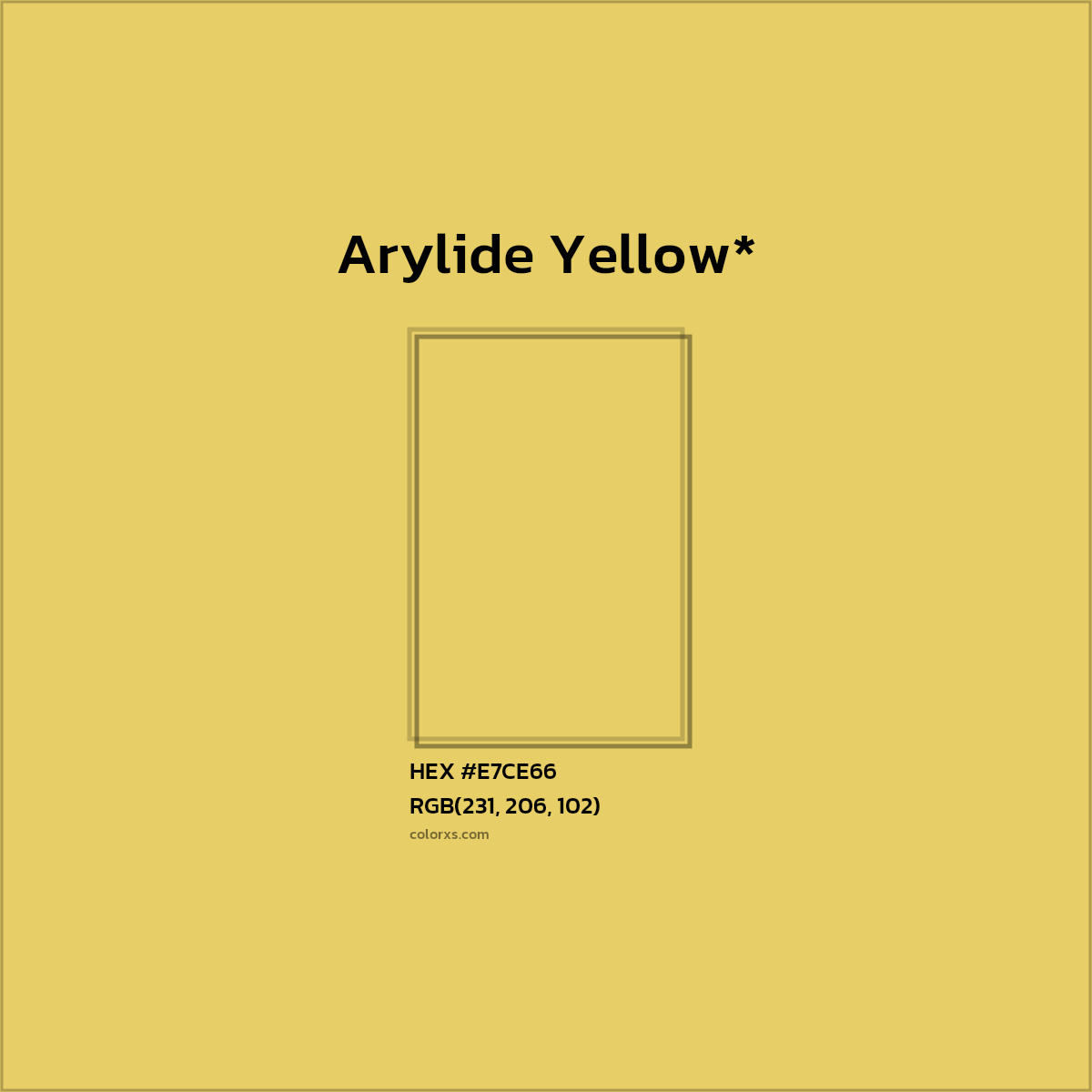 #E7CE66 hex color. RGB, RYB, CMYK, HSL, HSV codes and color conversions. Matching color names, palettes, paints.