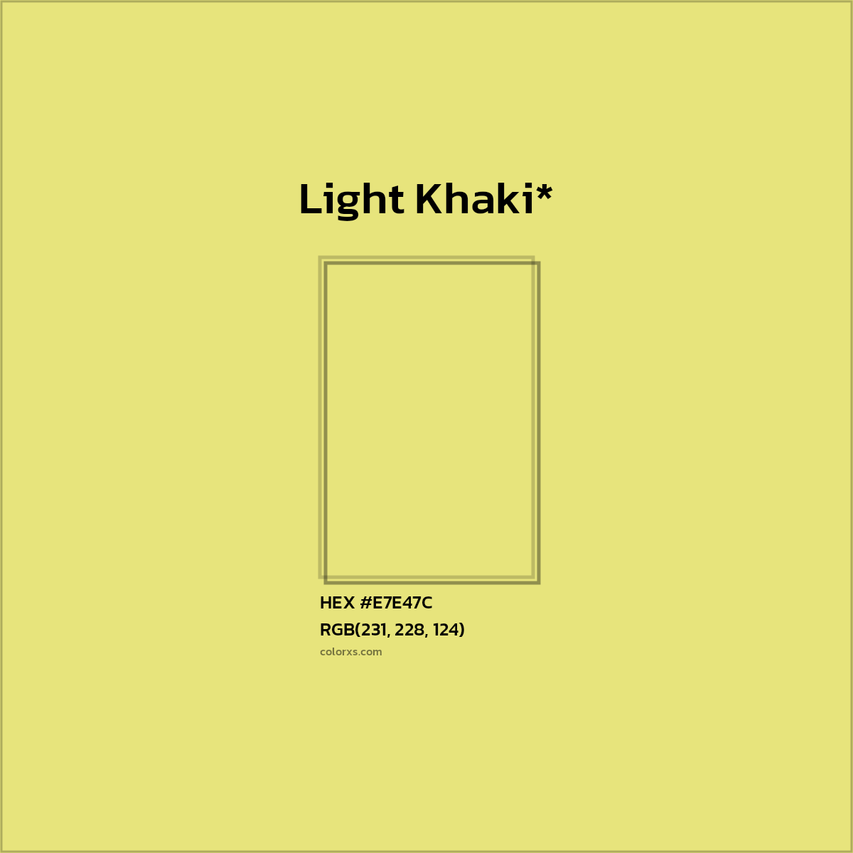 #E7E47C hex color. RGB, RYB, CMYK, HSL, HSV codes and color conversions. Matching color names, palettes, paints.