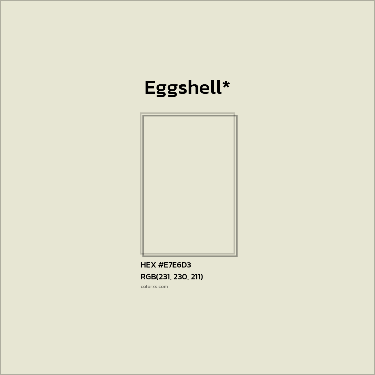 #E7E6D3 hex color. RGB, RYB, CMYK, HSL, HSV codes and color conversions. Matching color names, palettes, paints.