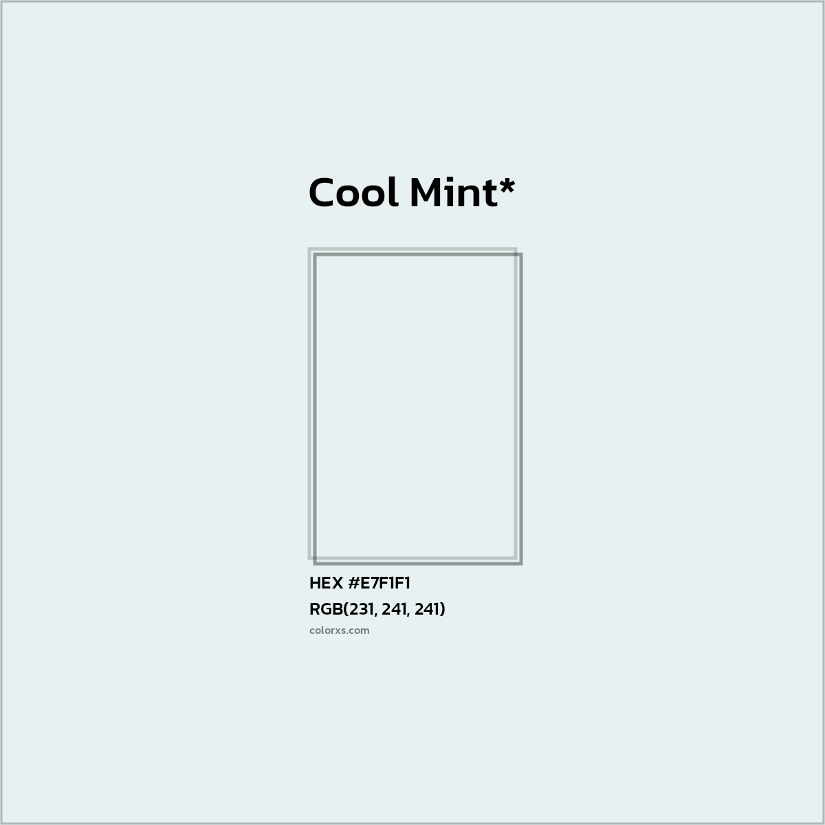 #E7F1F1 hex color. RGB, RYB, CMYK, HSL, HSV codes and color conversions. Matching color names, palettes, paints.