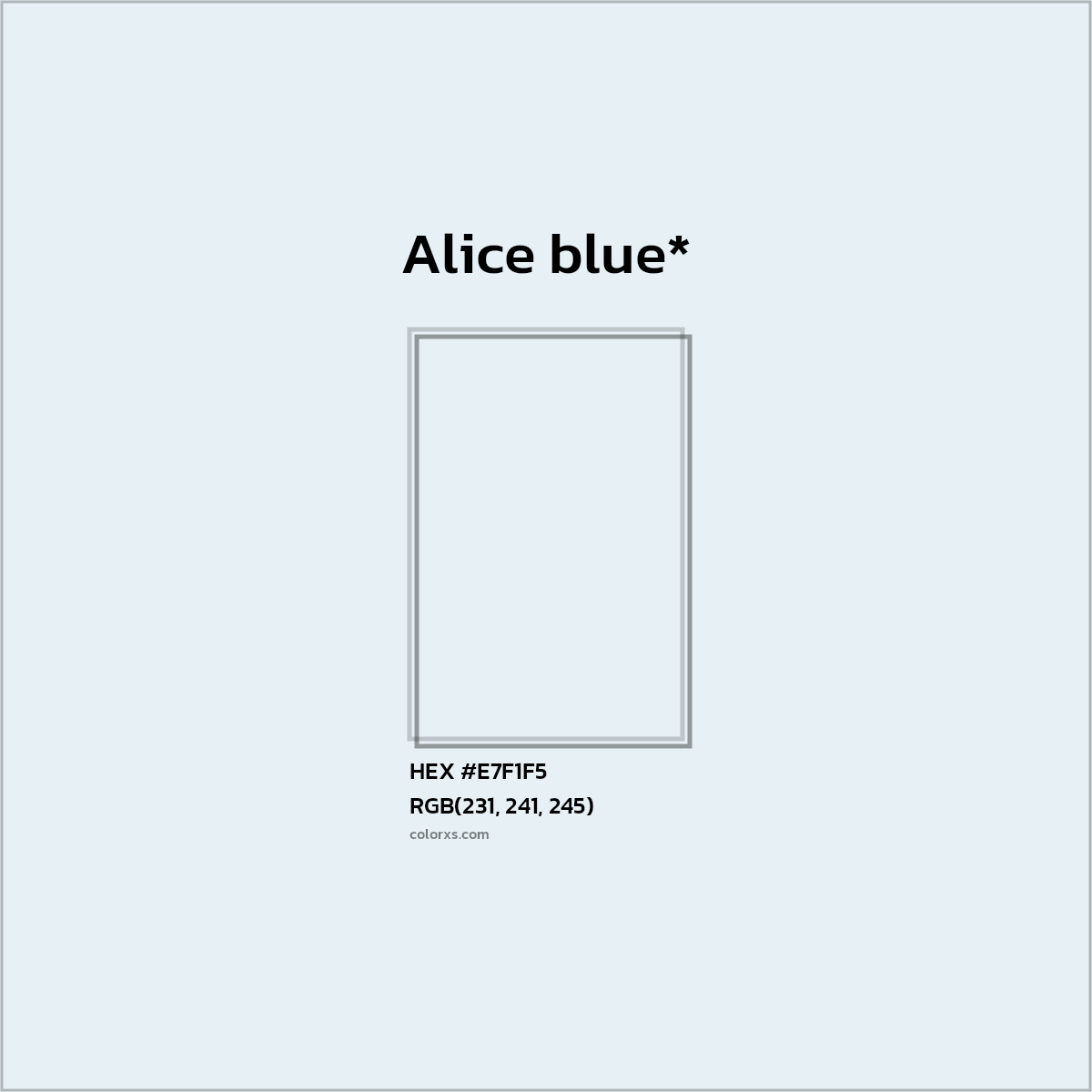 #E7F1F5 hex color. RGB, RYB, CMYK, HSL, HSV codes and color conversions. Matching color names, palettes, paints.