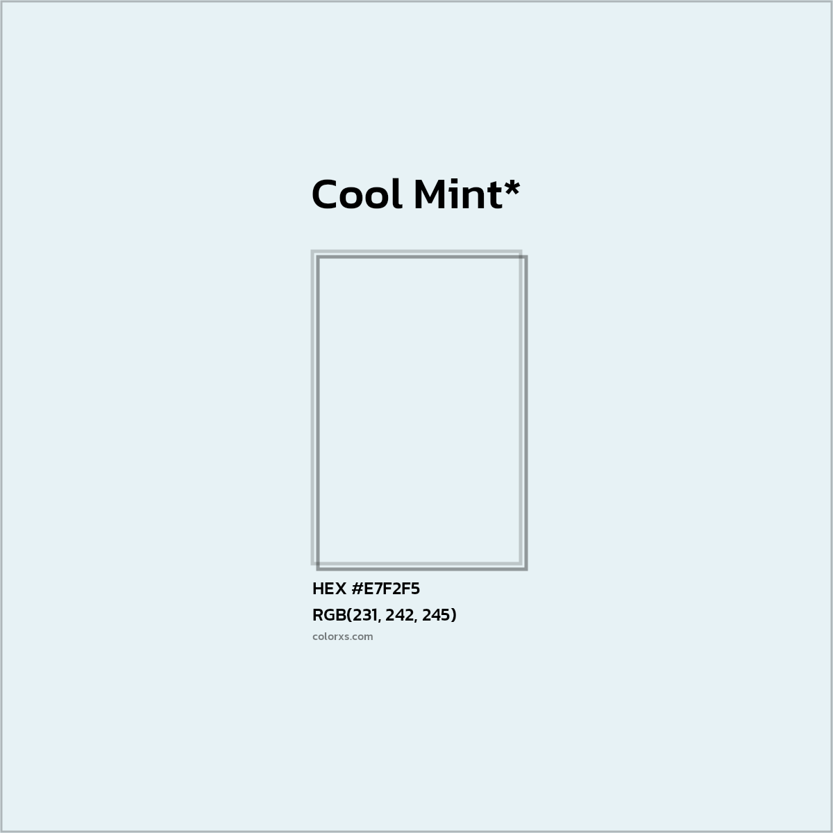 #E7F2F5 hex color. RGB, RYB, CMYK, HSL, HSV codes and color conversions. Matching color names, palettes, paints.