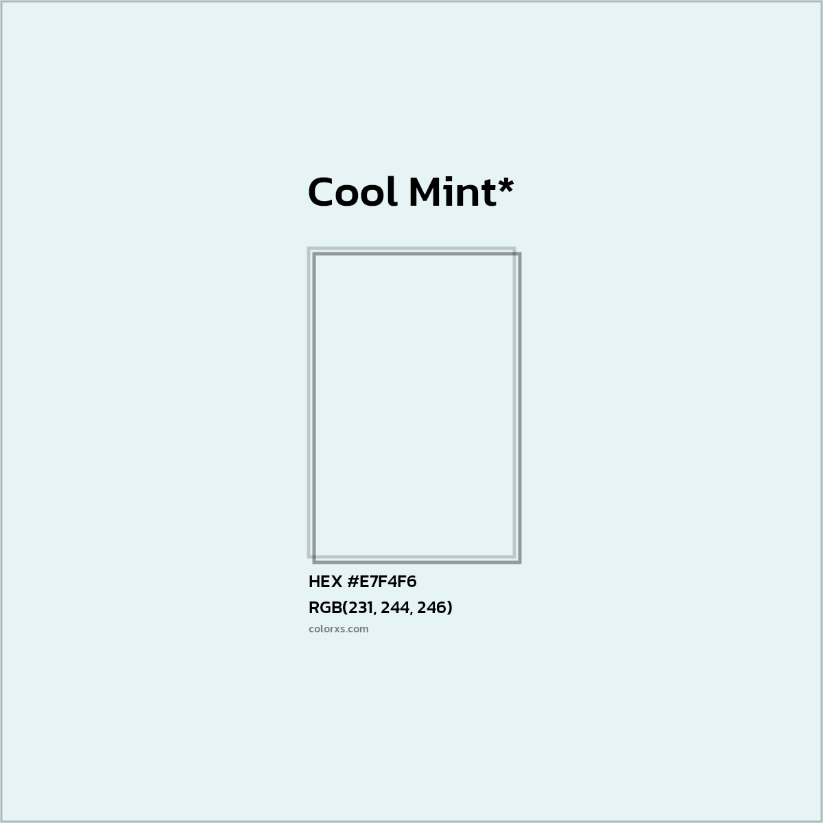 #E7F4F6 hex color. RGB, RYB, CMYK, HSL, HSV codes and color conversions. Matching color names, palettes, paints.