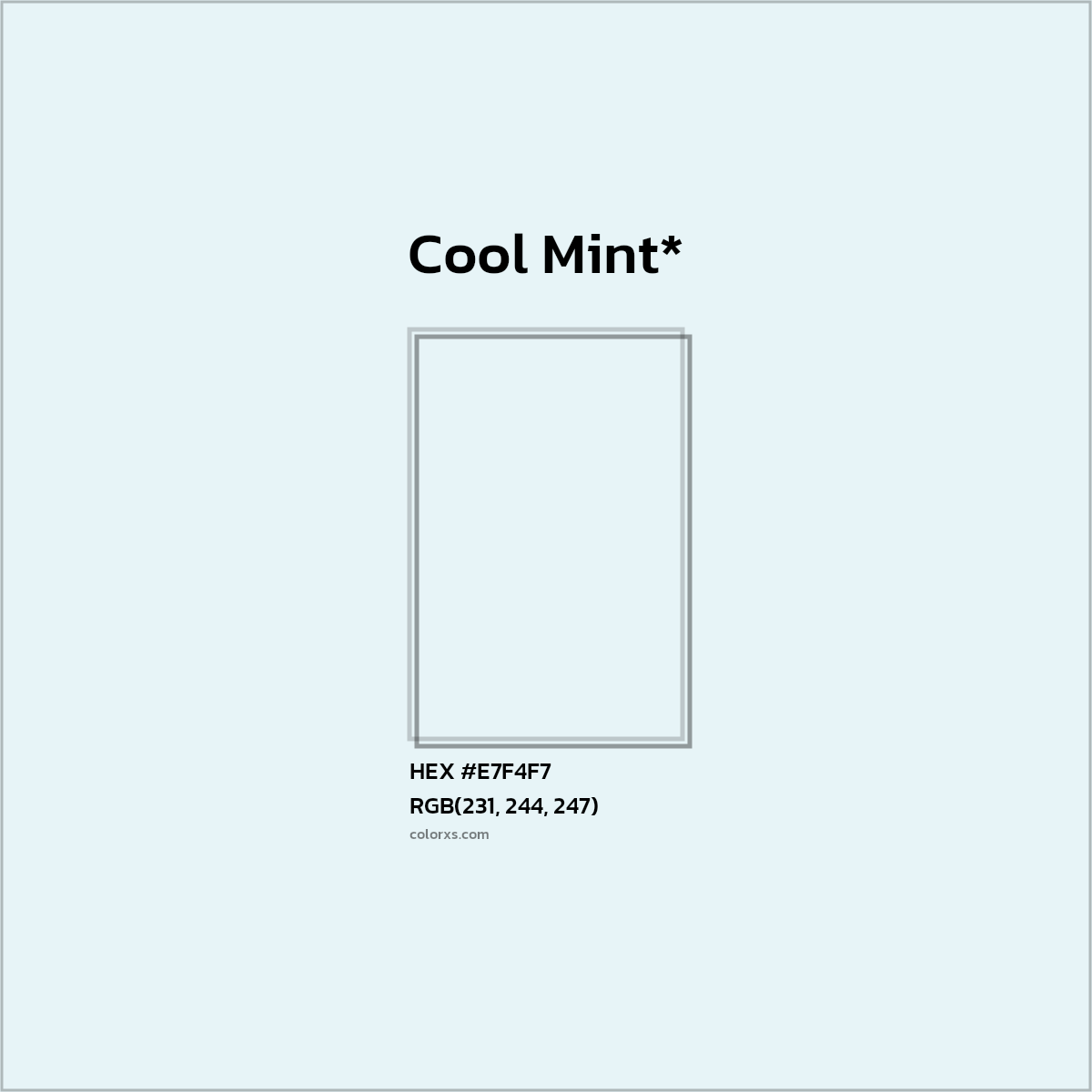 #E7F4F7 hex color. RGB, RYB, CMYK, HSL, HSV codes and color conversions. Matching color names, palettes, paints.