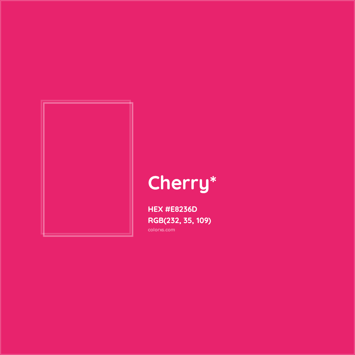 #E8236D hex color. RGB, RYB, CMYK, HSL, HSV codes and color conversions. Matching color names, palettes, paints.