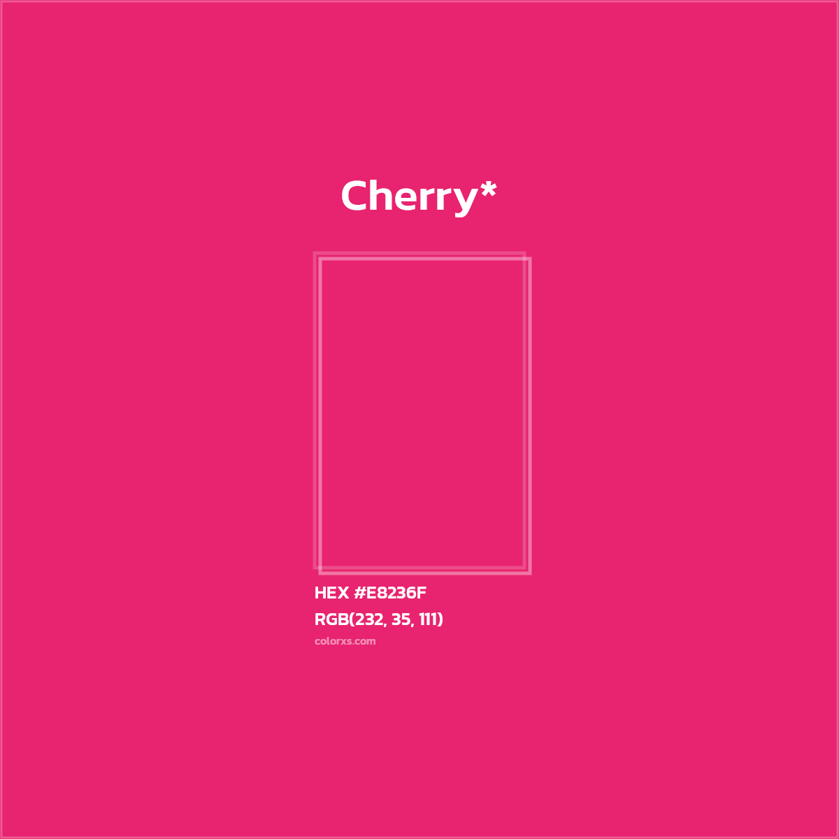 #E8236F hex color. RGB, RYB, CMYK, HSL, HSV codes and color conversions. Matching color names, palettes, paints.