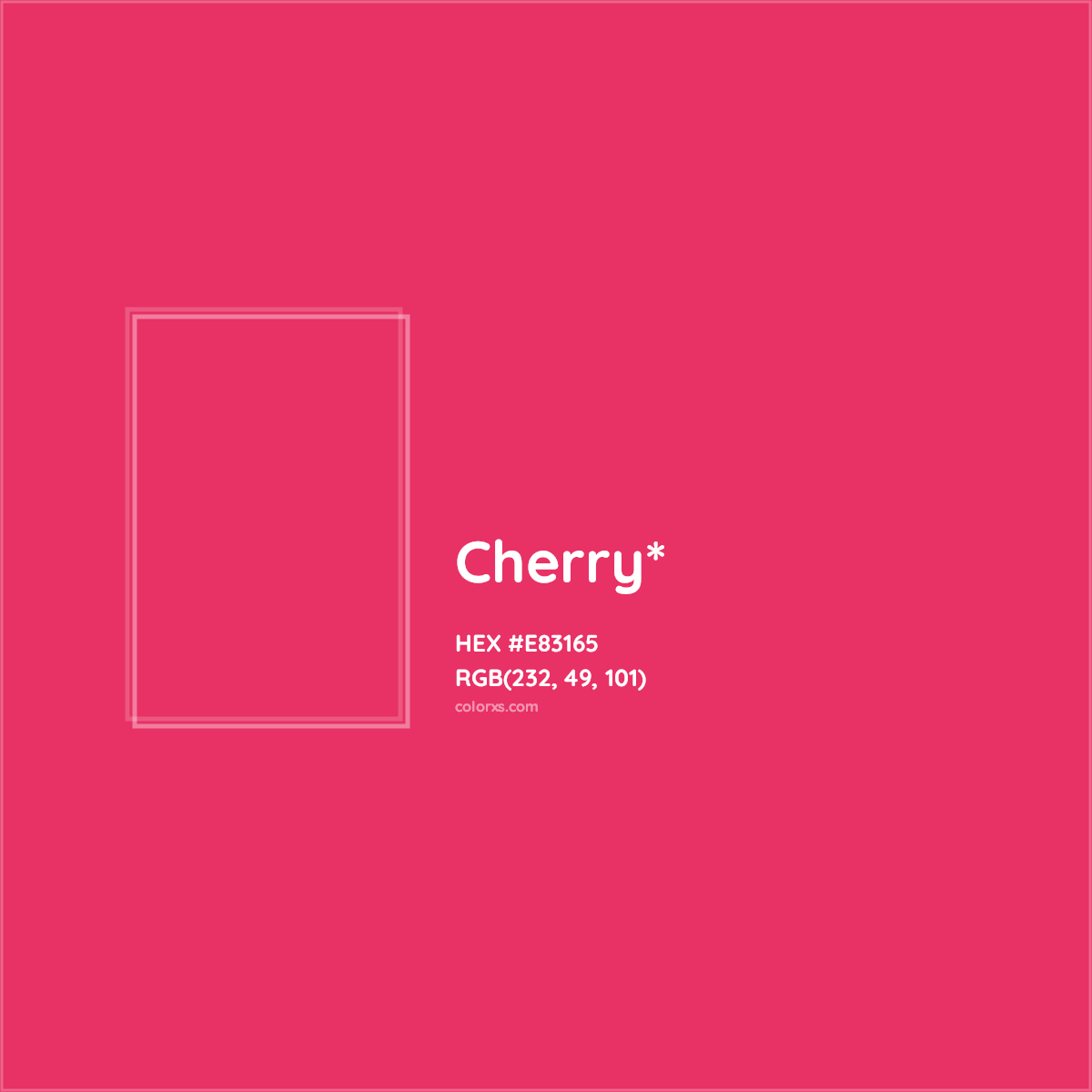 #E83165 hex color. RGB, RYB, CMYK, HSL, HSV codes and color conversions. Matching color names, palettes, paints.
