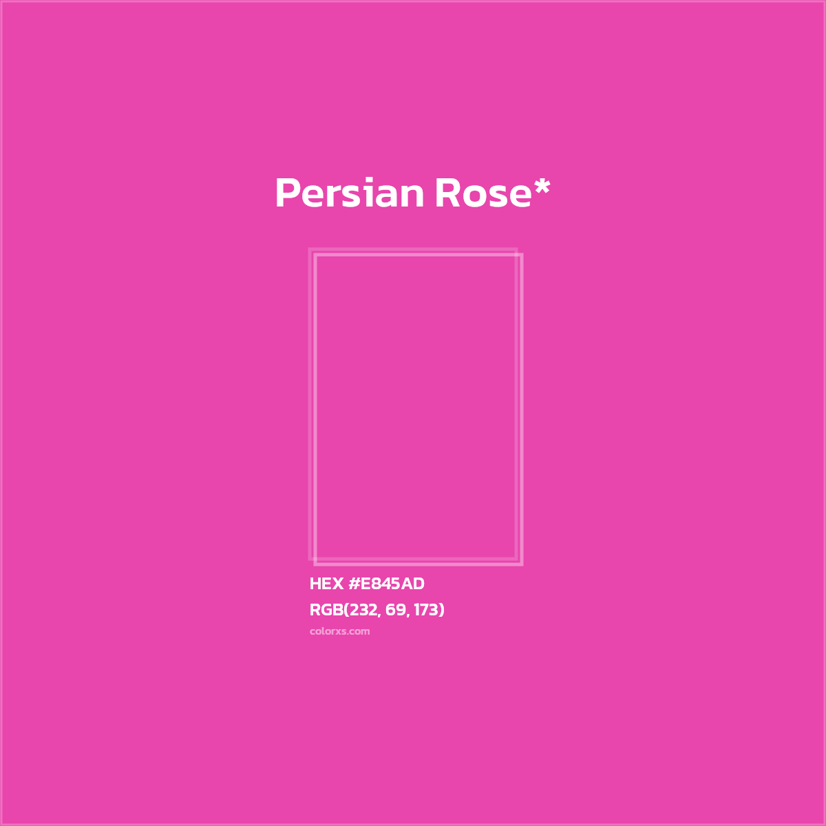 #E845AD hex color. RGB, RYB, CMYK, HSL, HSV codes and color conversions. Matching color names, palettes, paints.
