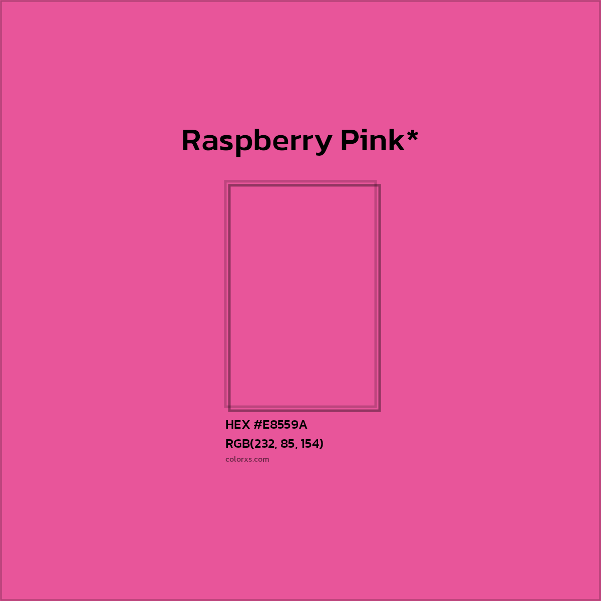 #E8559A hex color. RGB, RYB, CMYK, HSL, HSV codes and color conversions. Matching color names, palettes, paints.