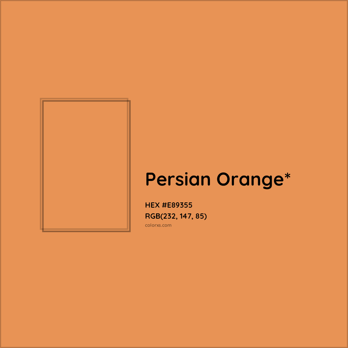 #E89355 hex color. RGB, RYB, CMYK, HSL, HSV codes and color conversions. Matching color names, palettes, paints.