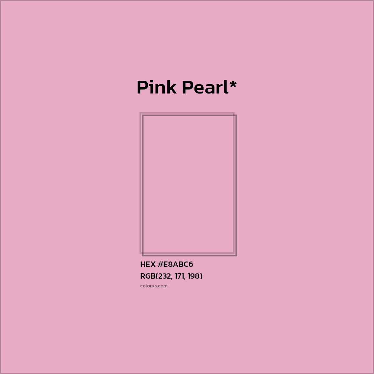 #E8ABC6 hex color. RGB, RYB, CMYK, HSL, HSV codes and color conversions. Matching color names, palettes, paints.