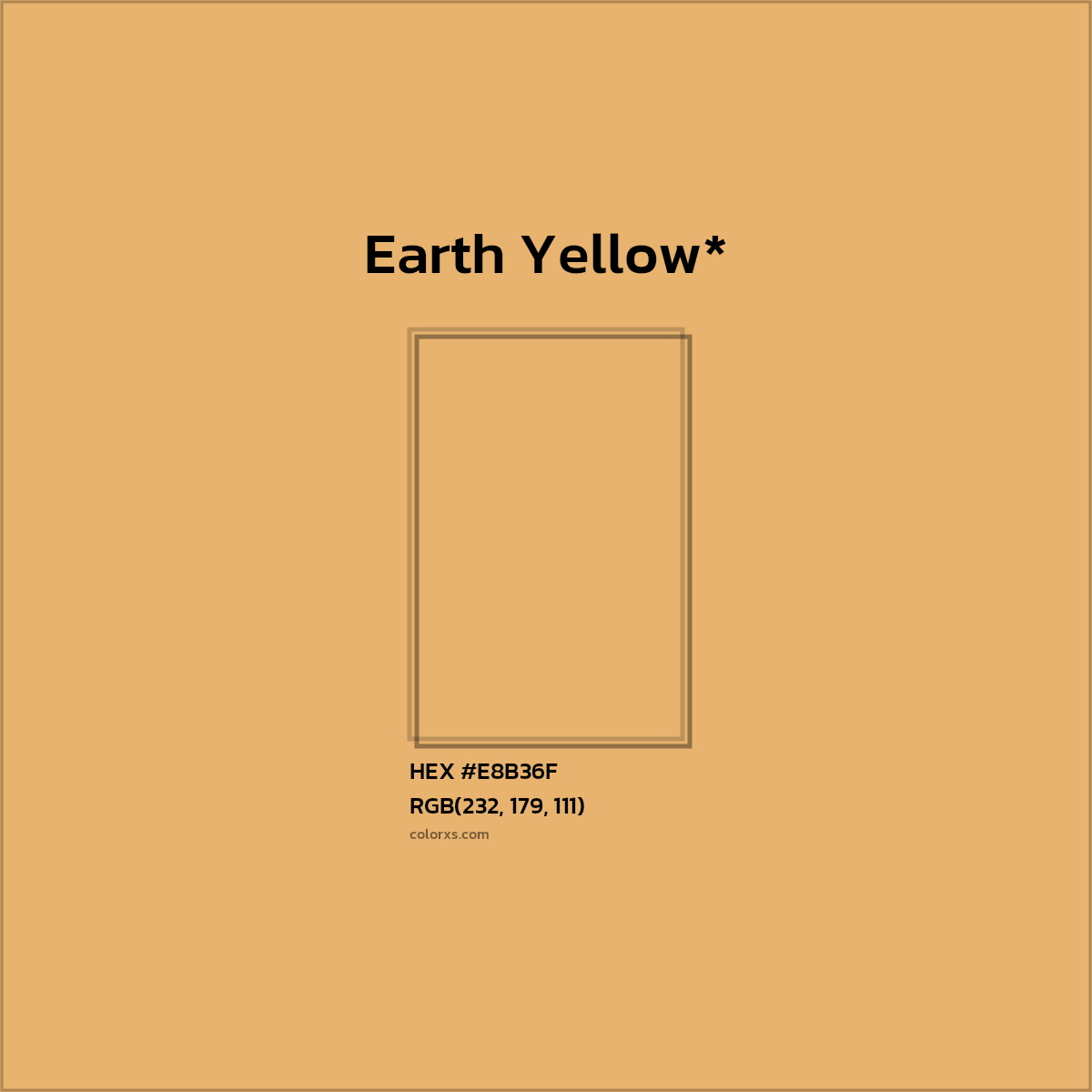 #E8B36F hex color. RGB, RYB, CMYK, HSL, HSV codes and color conversions. Matching color names, palettes, paints.