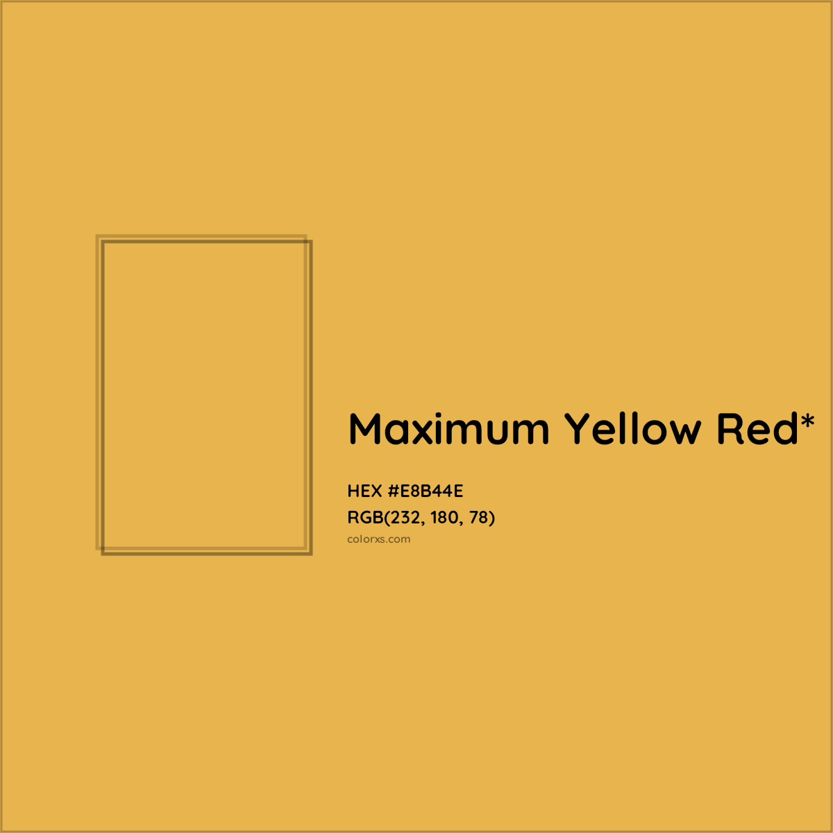#E8B44E hex color. RGB, RYB, CMYK, HSL, HSV codes and color conversions. Matching color names, palettes, paints.