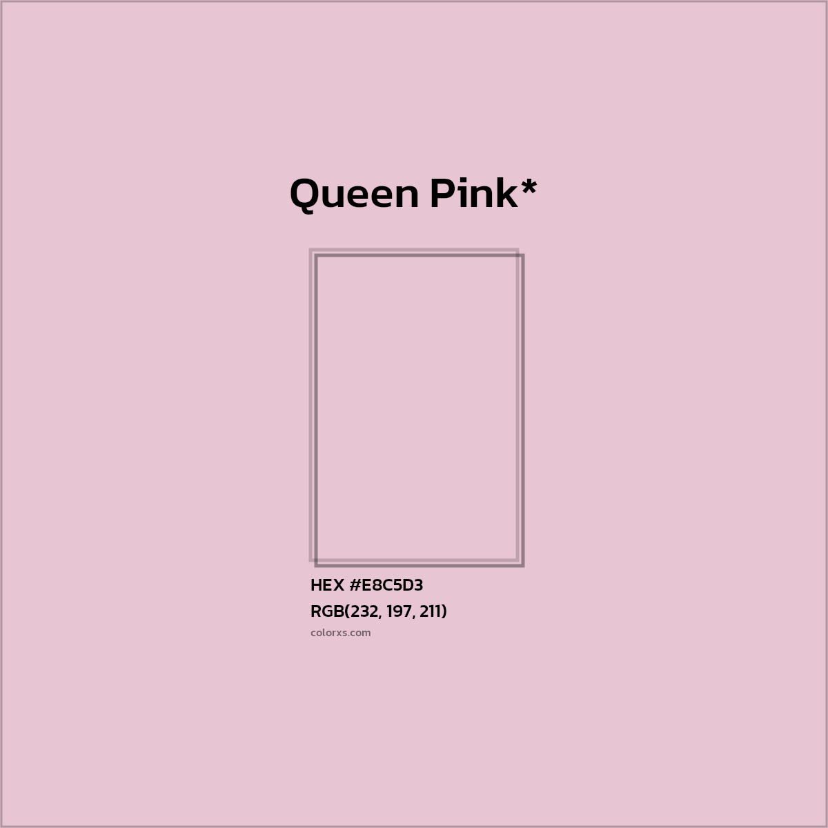 #E8C5D3 hex color. RGB, RYB, CMYK, HSL, HSV codes and color conversions. Matching color names, palettes, paints.