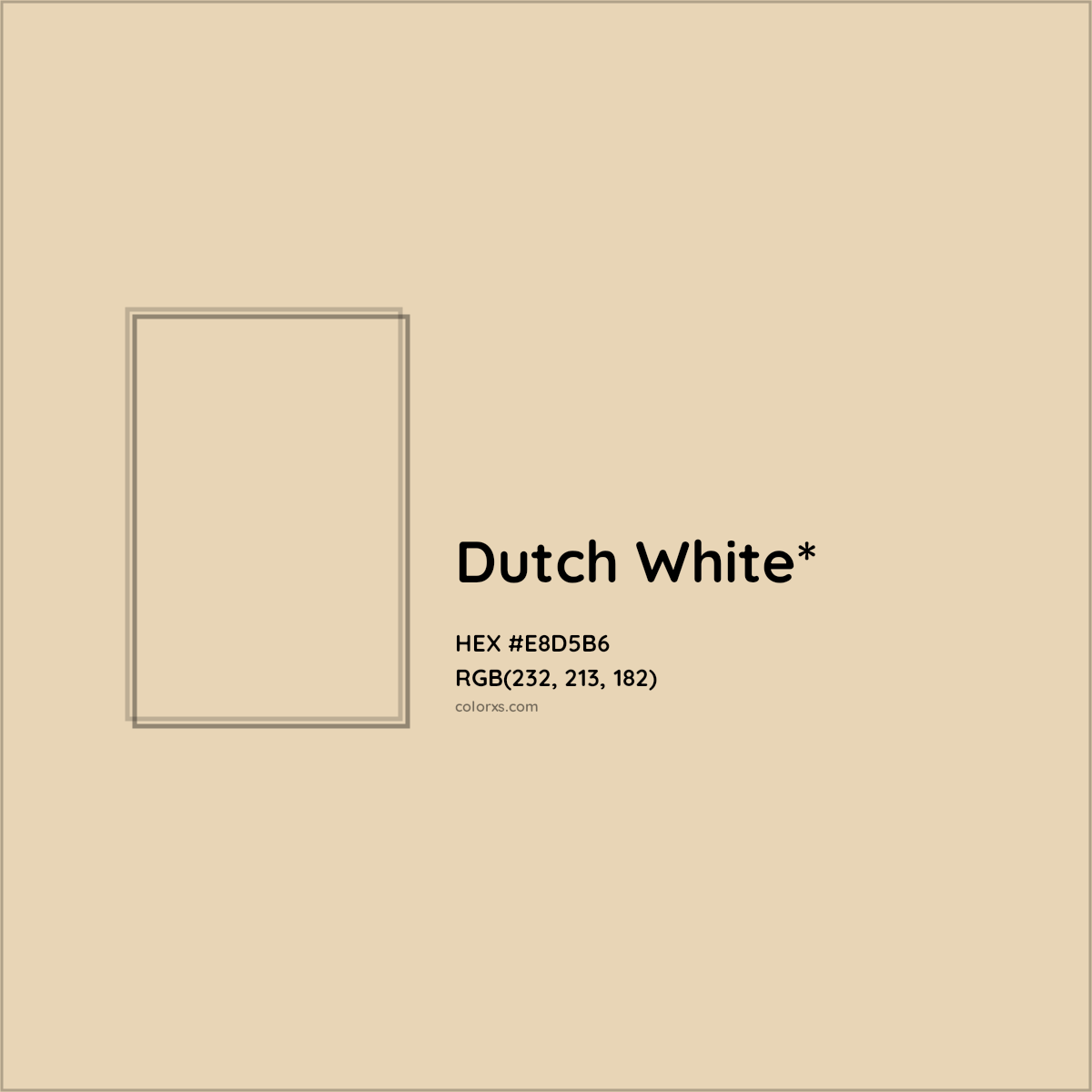 #E8D5B6 hex color. RGB, RYB, CMYK, HSL, HSV codes and color conversions. Matching color names, palettes, paints.
