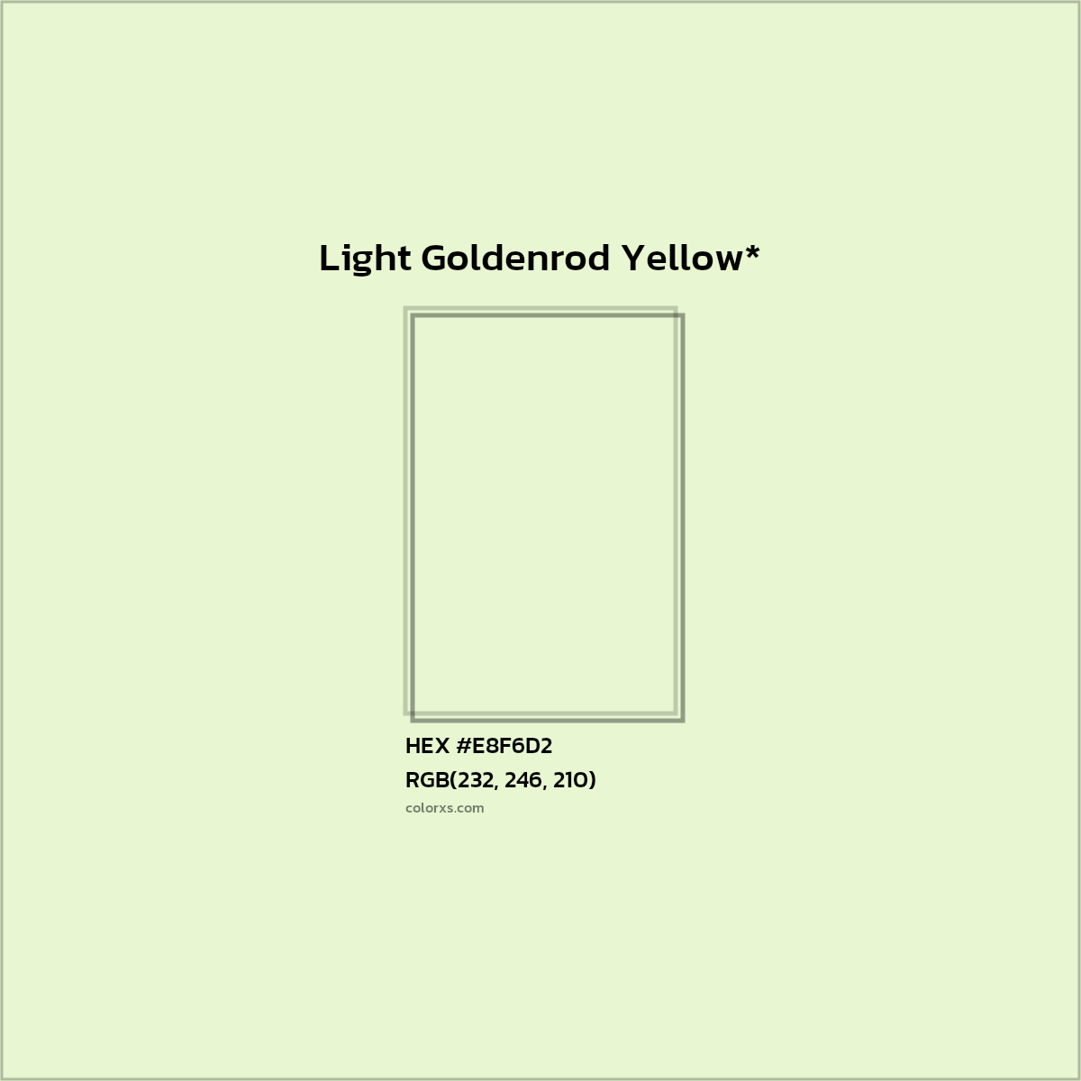 #E8F6D2 hex color. RGB, RYB, CMYK, HSL, HSV codes and color conversions. Matching color names, palettes, paints.