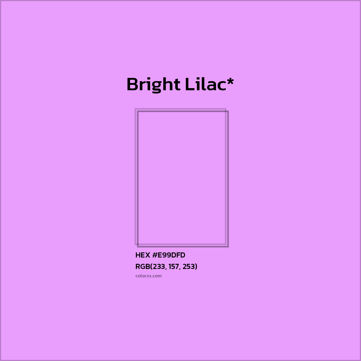 #E99DFD hex color. RGB, RYB, CMYK, HSL, HSV codes and color conversions. Matching color names, palettes, paints.