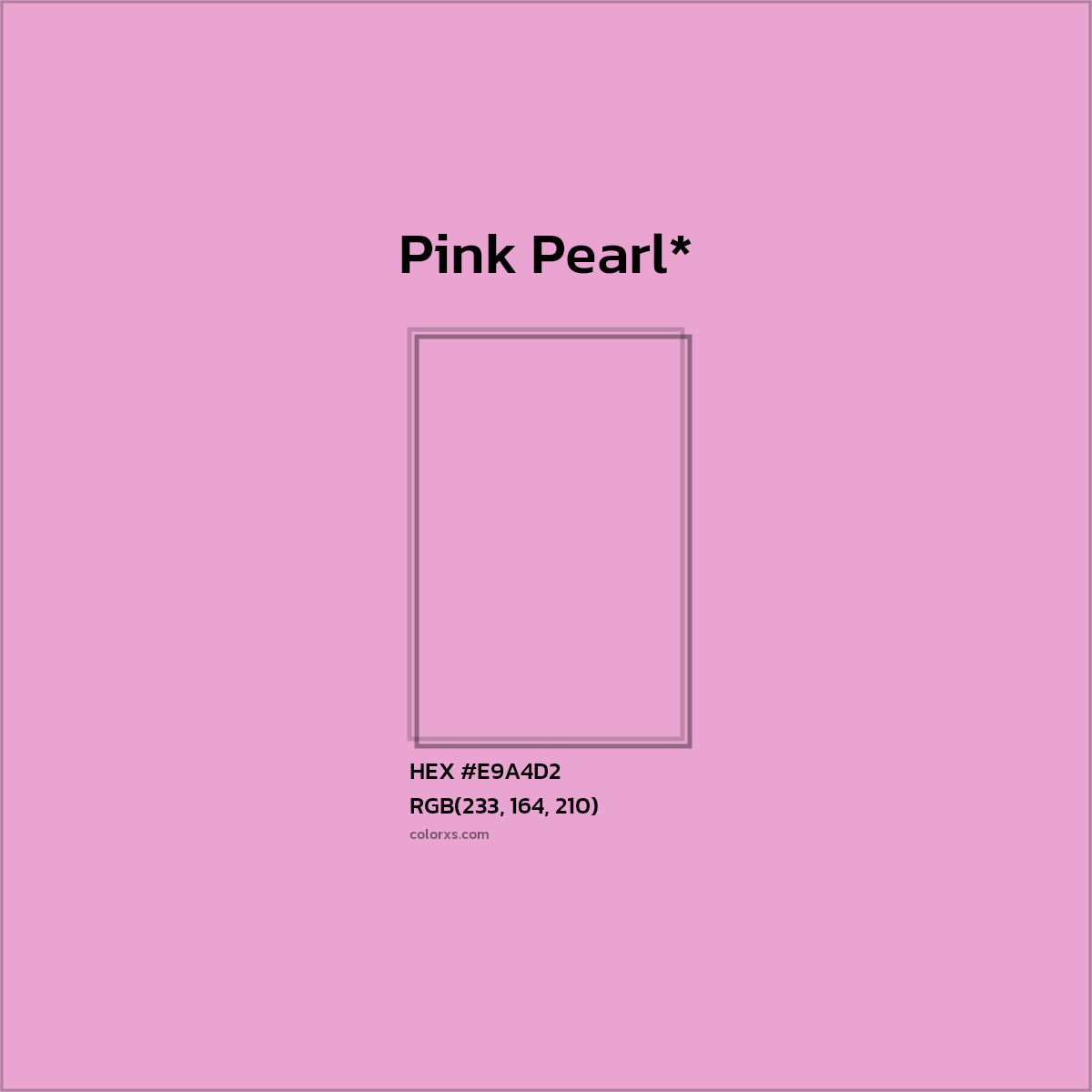 #E9A4D2 hex color. RGB, RYB, CMYK, HSL, HSV codes and color conversions. Matching color names, palettes, paints.