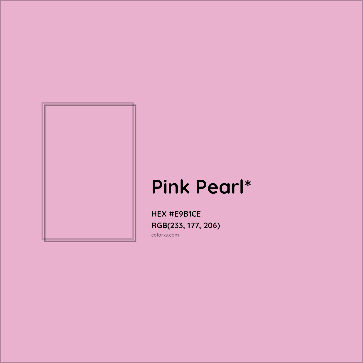 #E9B1CE hex color. RGB, RYB, CMYK, HSL, HSV codes and color conversions. Matching color names, palettes, paints.