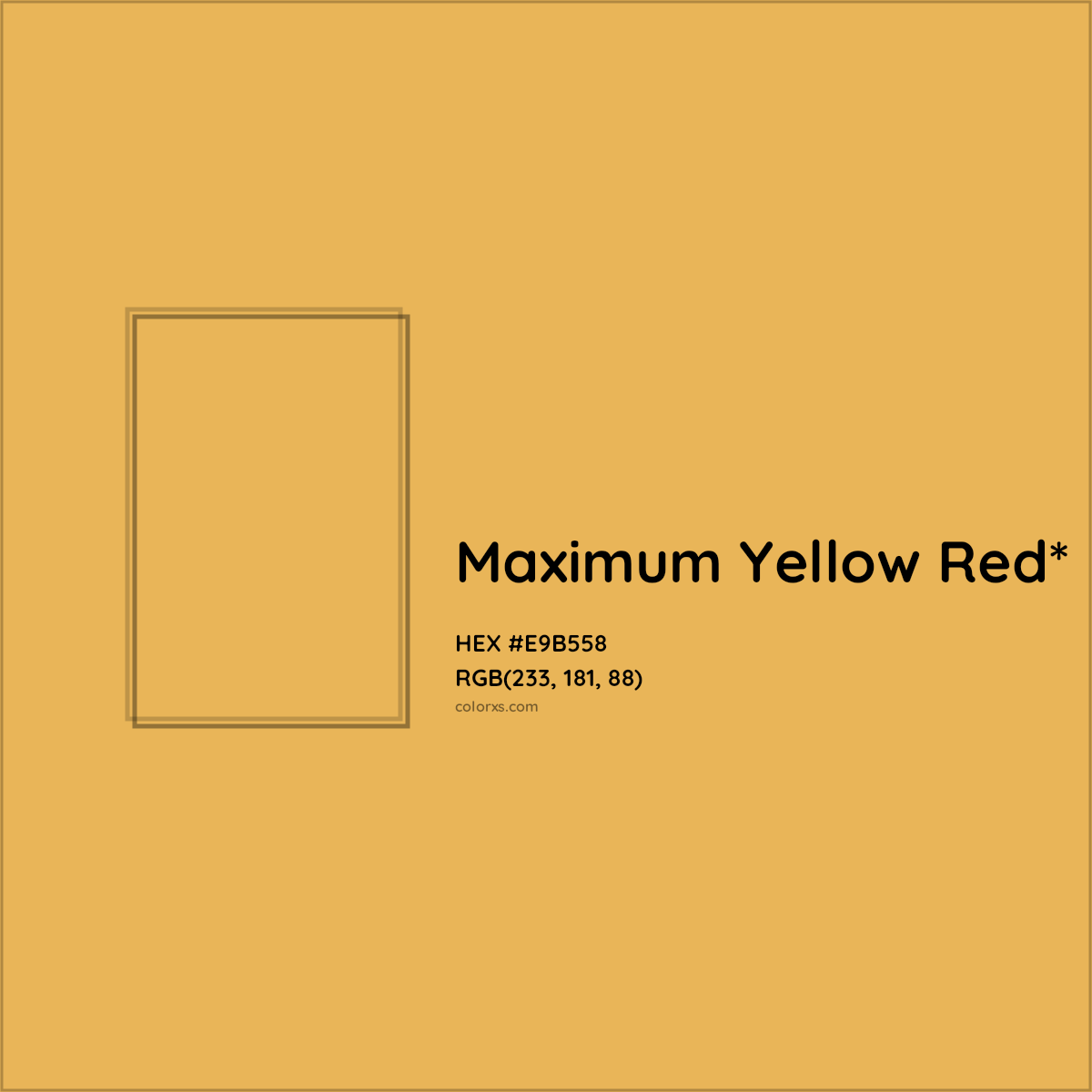#E9B558 hex color. RGB, RYB, CMYK, HSL, HSV codes and color conversions. Matching color names, palettes, paints.